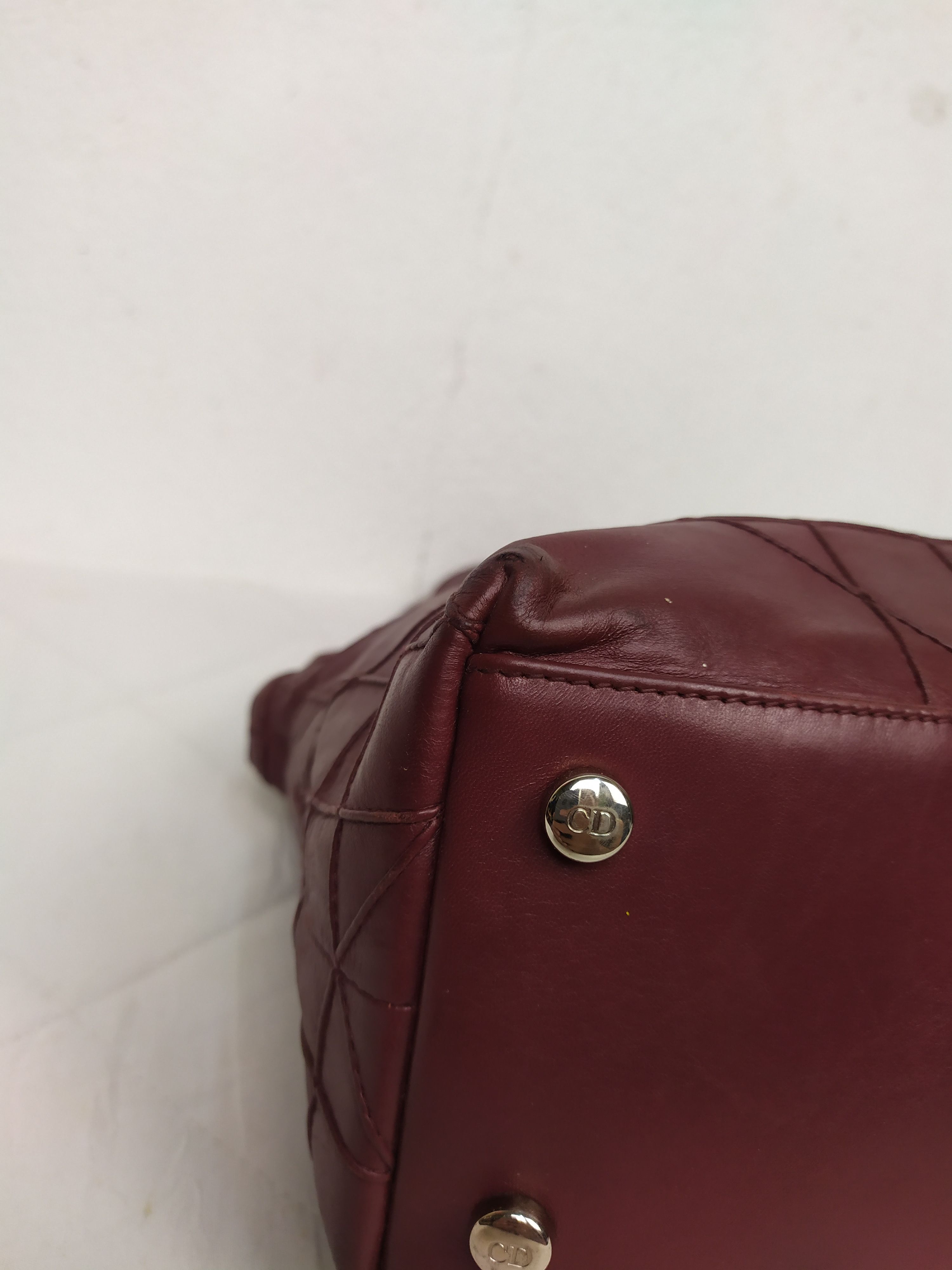 Dior Christian Dior Red Cannage Leather Lambskin Handbag Size ONE SIZE - 10 Thumbnail