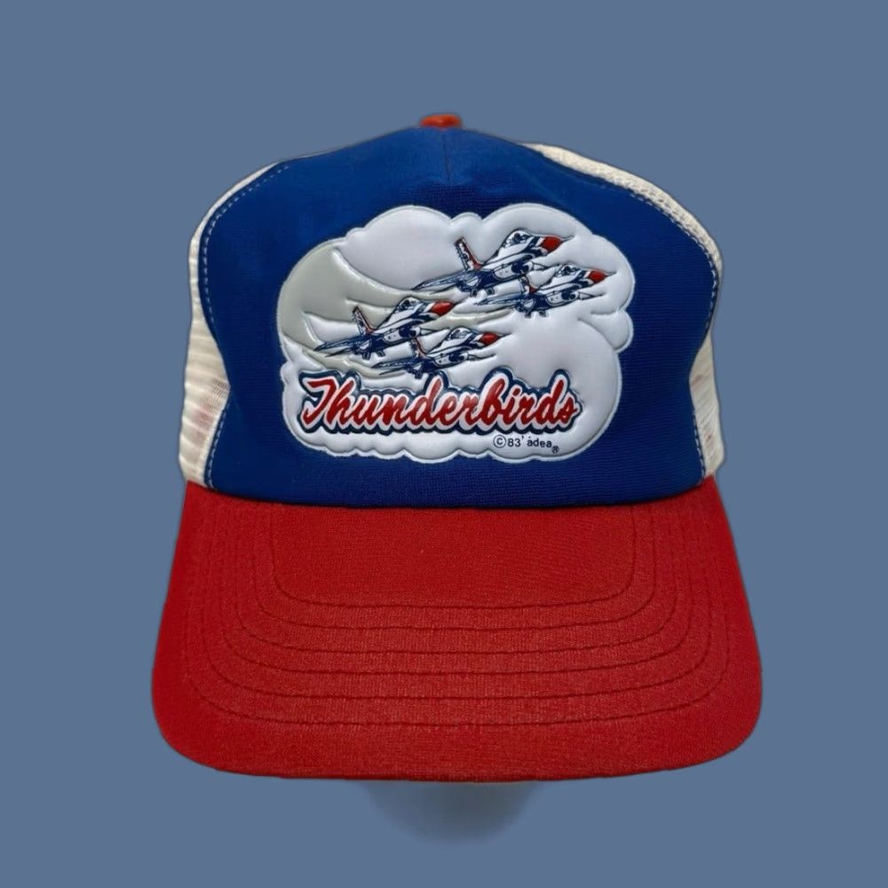 Vintage VINTAGE 80s Thunderbirds Fight Jets Snapback Trucker Hat Adjustable Size ONE SIZE - 1 Thumbnail
