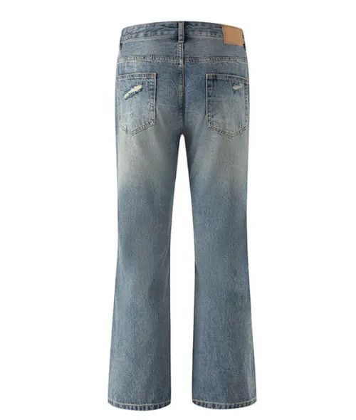 VIBE Retro simple classic distressed straight-leg ripped jeans Size US 32 / EU 48 - 2 Thumbnail