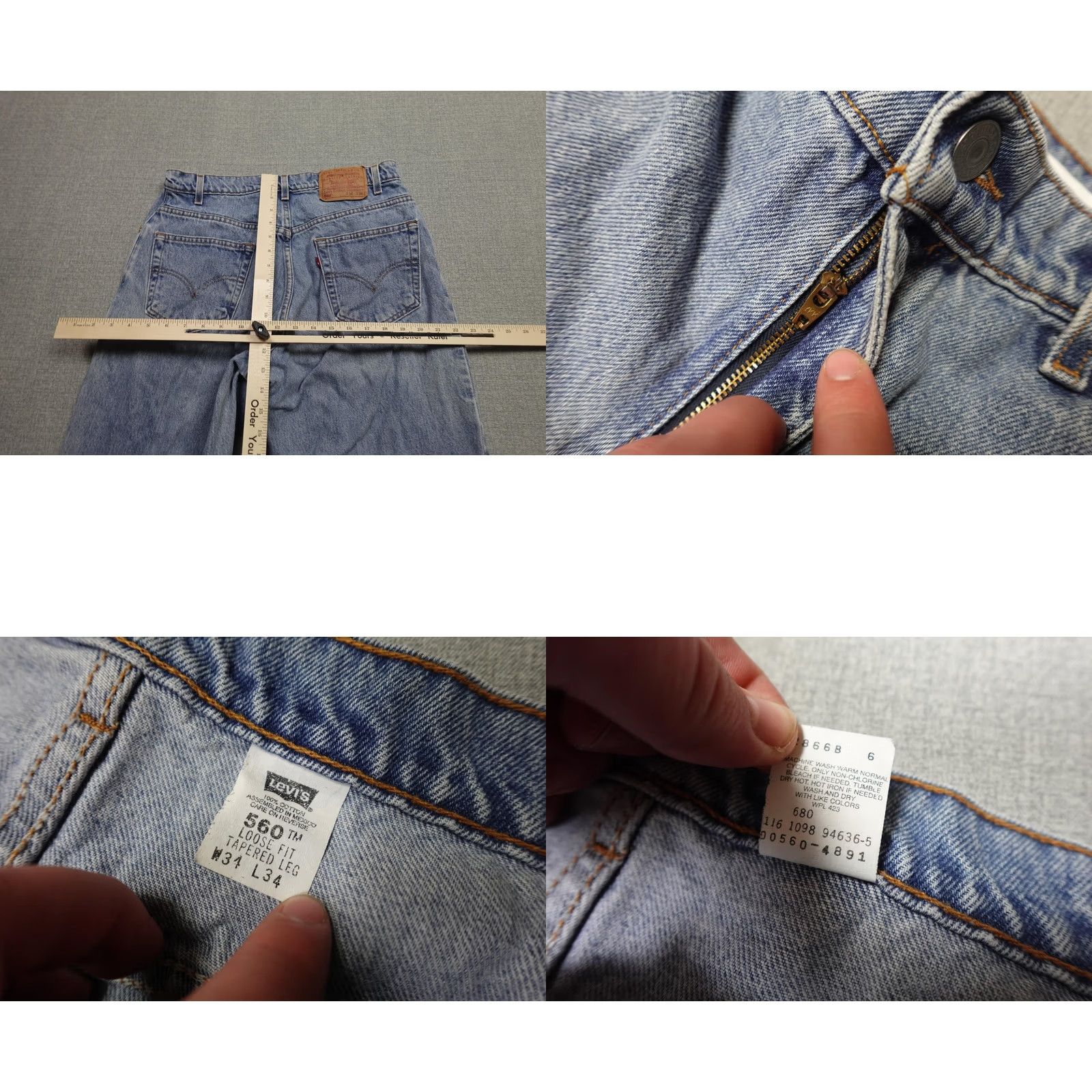 Levi's Vintage Levi's 560 Loose Fit Jeans Mens 34x34 Light Wash Denim Baggy Blue Light Wash Denim Jeans 560 Medium Mens Size US 34 / EU 50 - 8 Thumbnail