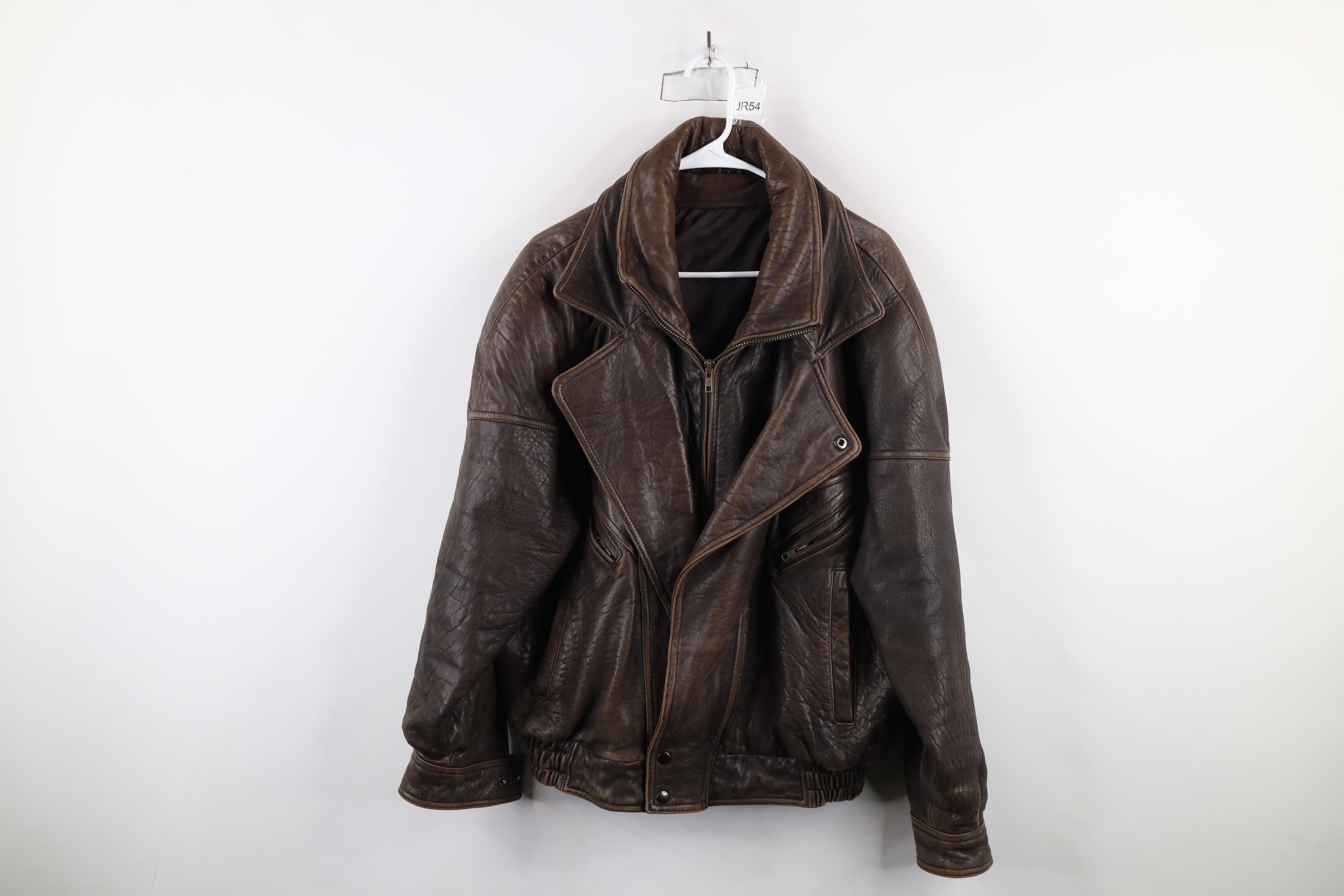 Vintage Vintage 90s Streetwear Leather Flight Bomber Jacket Brown Size US L / EU 52-54 / 3 - 1 Thumbnail