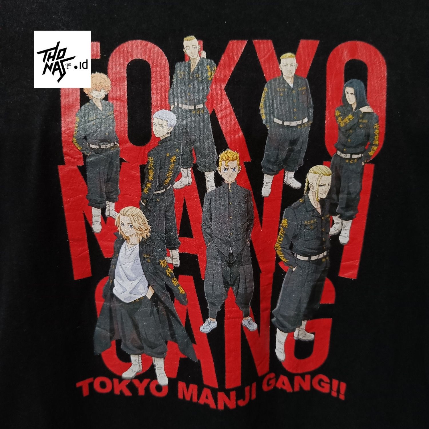 image of Anima x Vintage Tokyo Revengers Tokyo Manji Gang in Black, Men's (Size XL)