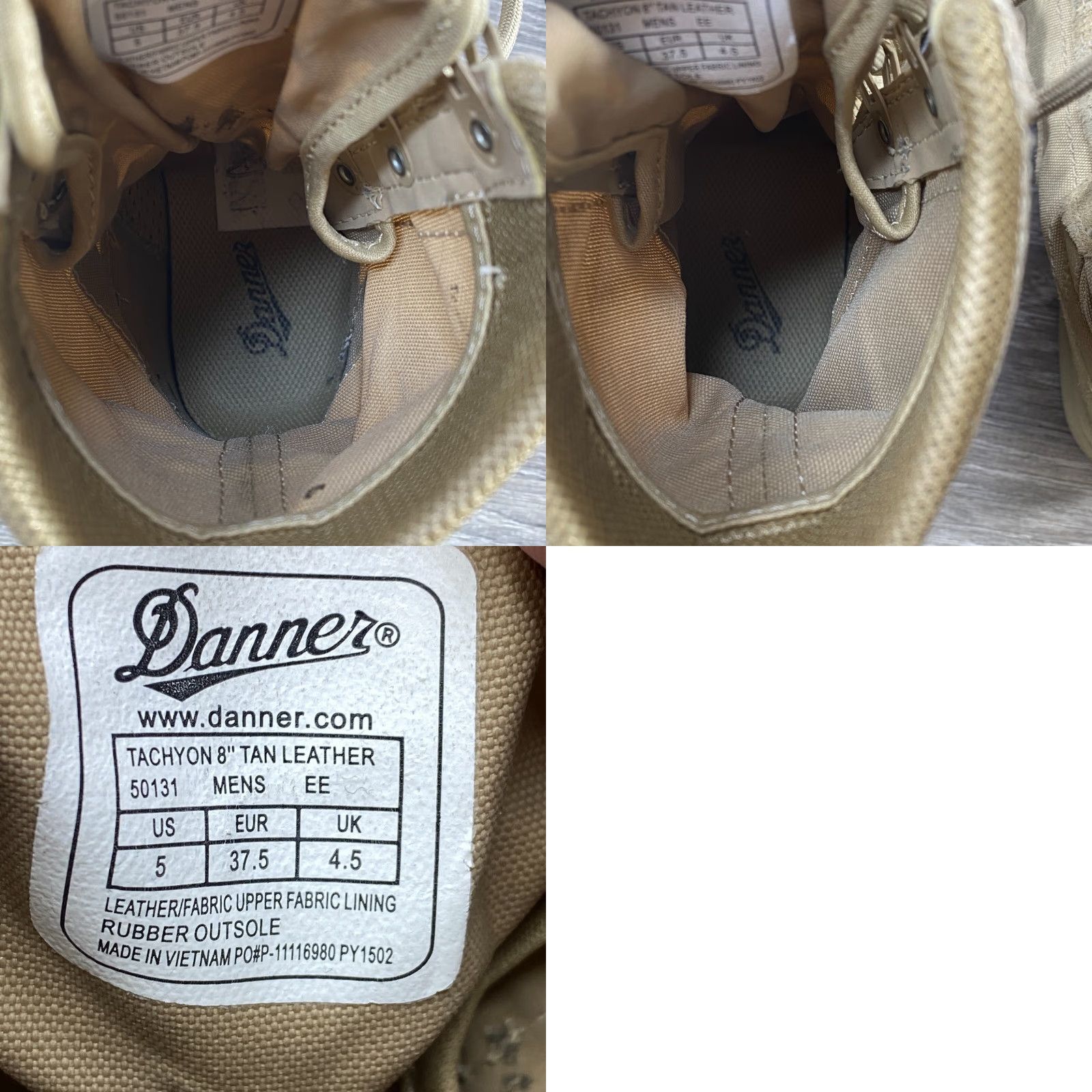 Danner Danner Tachyon 8" Military Tactical Boots Combat Mens 5 EE Tan Leather Suede Coyote Shoes Size US 5 / EU 37 - 8 Thumbnail
