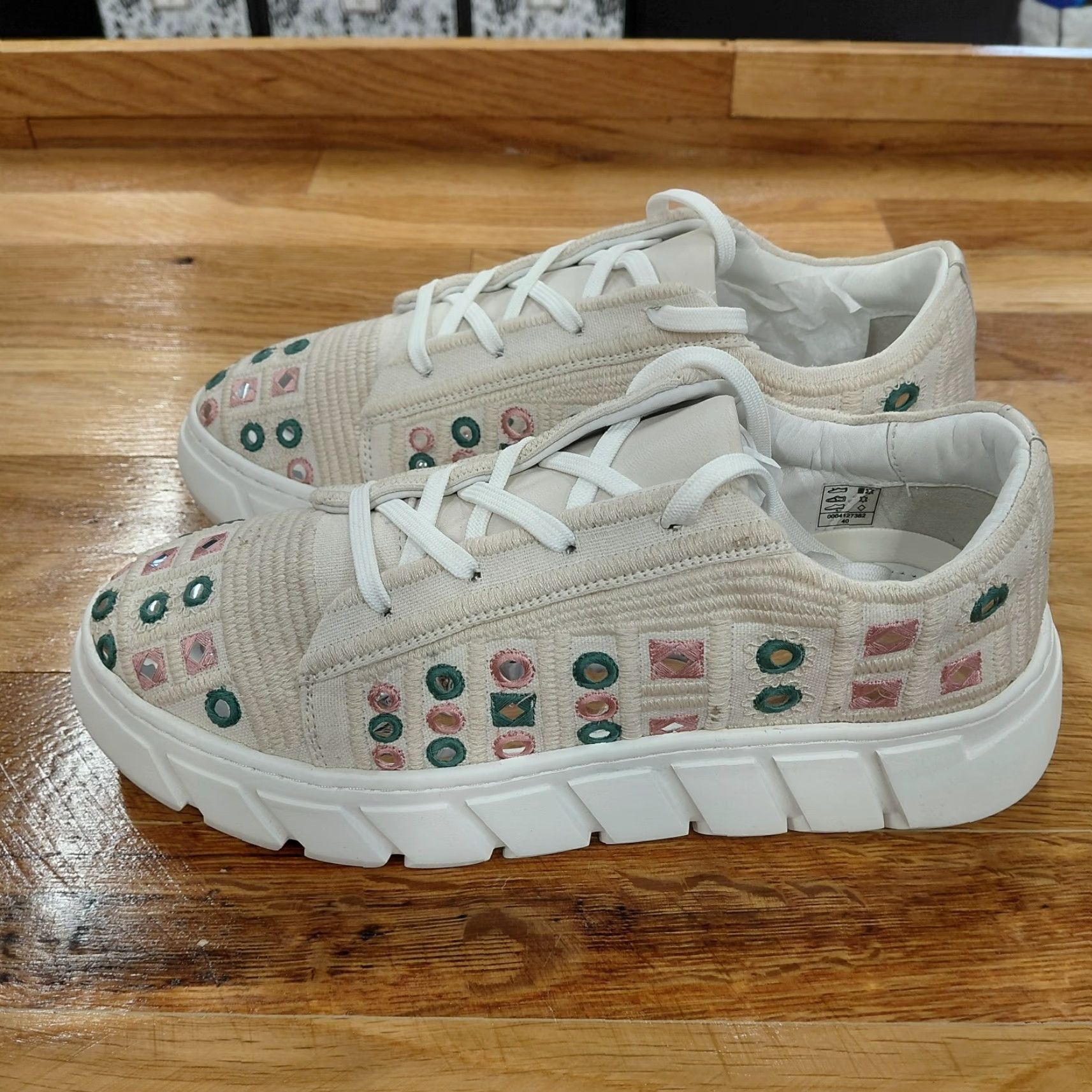 Free People Free People Catch Me If You Can Women 40 US 9.5 Multicolor Floral Crochet Sneakers Mirror Combo Sneaker Womens Size US 10.5 / IT 40.5 - 3 Thumbnail