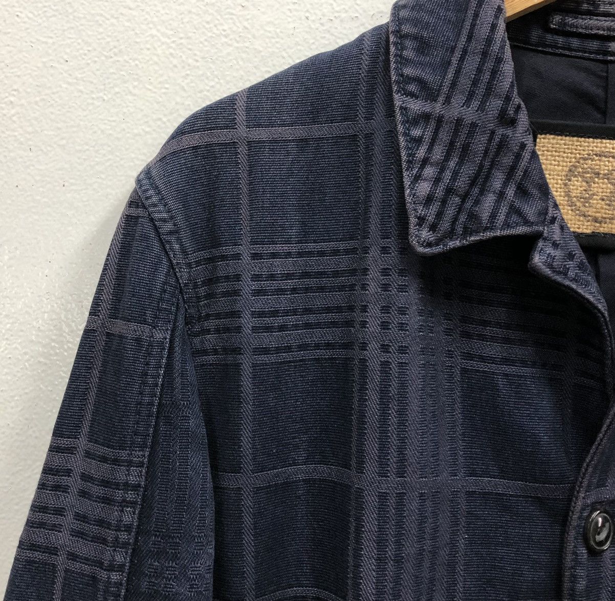PPFM PPFM Embroidery Checked Chore Denim Jacket Size US L / EU 52-54 / 3 - 8 Thumbnail