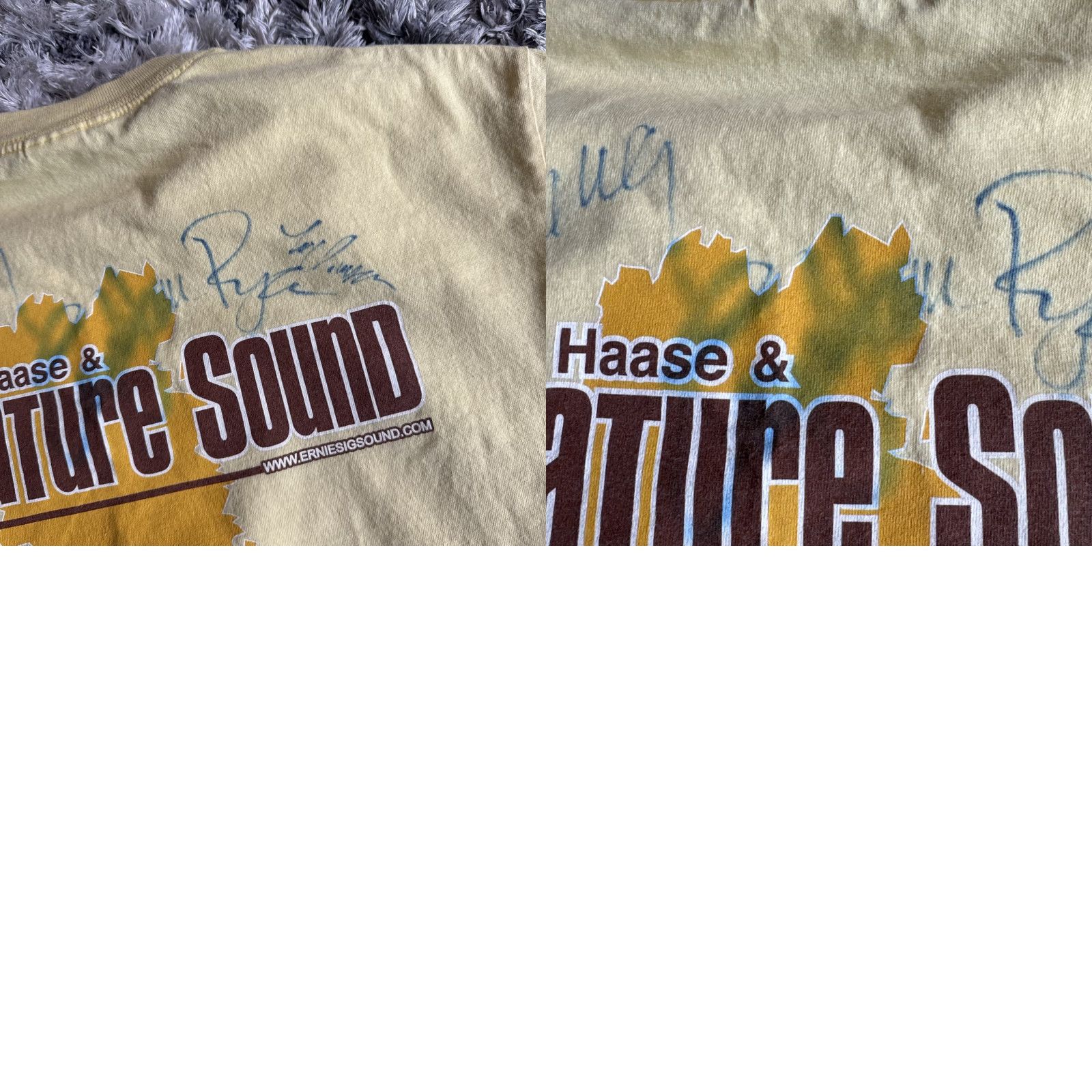Vintage VTG Ernie Hasse & Signature Sound Concert T-Shirt Men’s L AUTOGRAPHED Alstyle Yellow Shirt Size US L / EU 52-54 / 3 - 8 Thumbnail