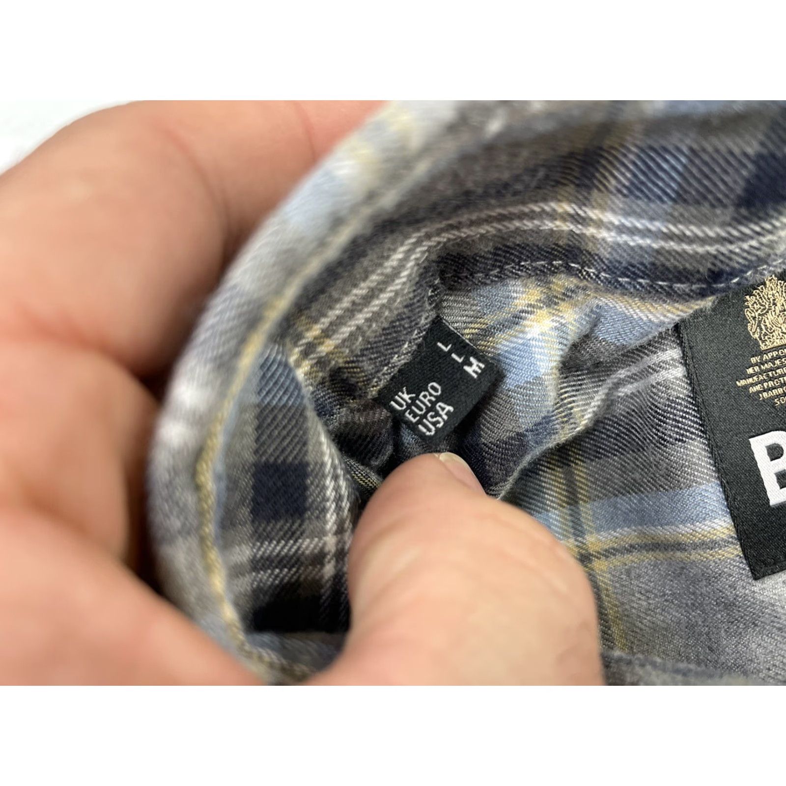 Barbour VINTAGE Barbour Shirt Mens M Blue Gray Check Regular Button-Up Size US M / EU 48-50 / 2 - 4 Thumbnail