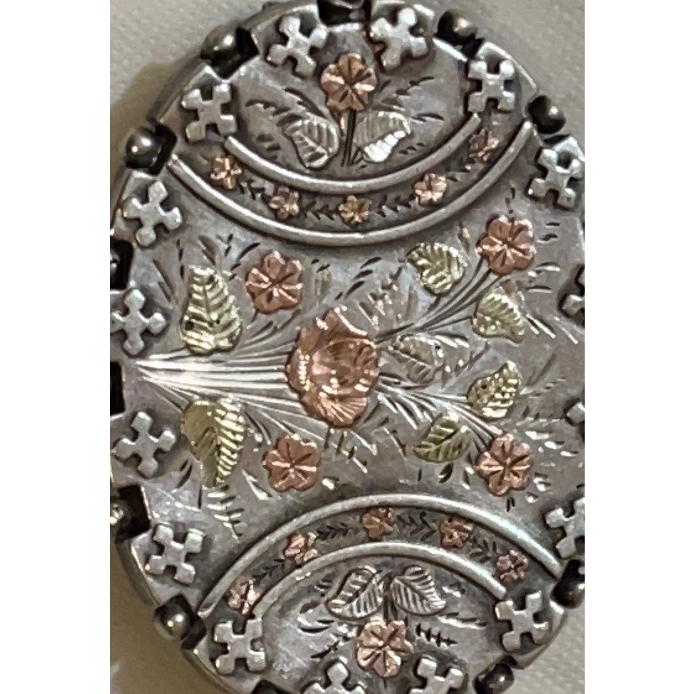 Other Antique Victorian Signed WCM Sterling Silver & Rose Gold Pin Size ONE SIZE - 4 Thumbnail