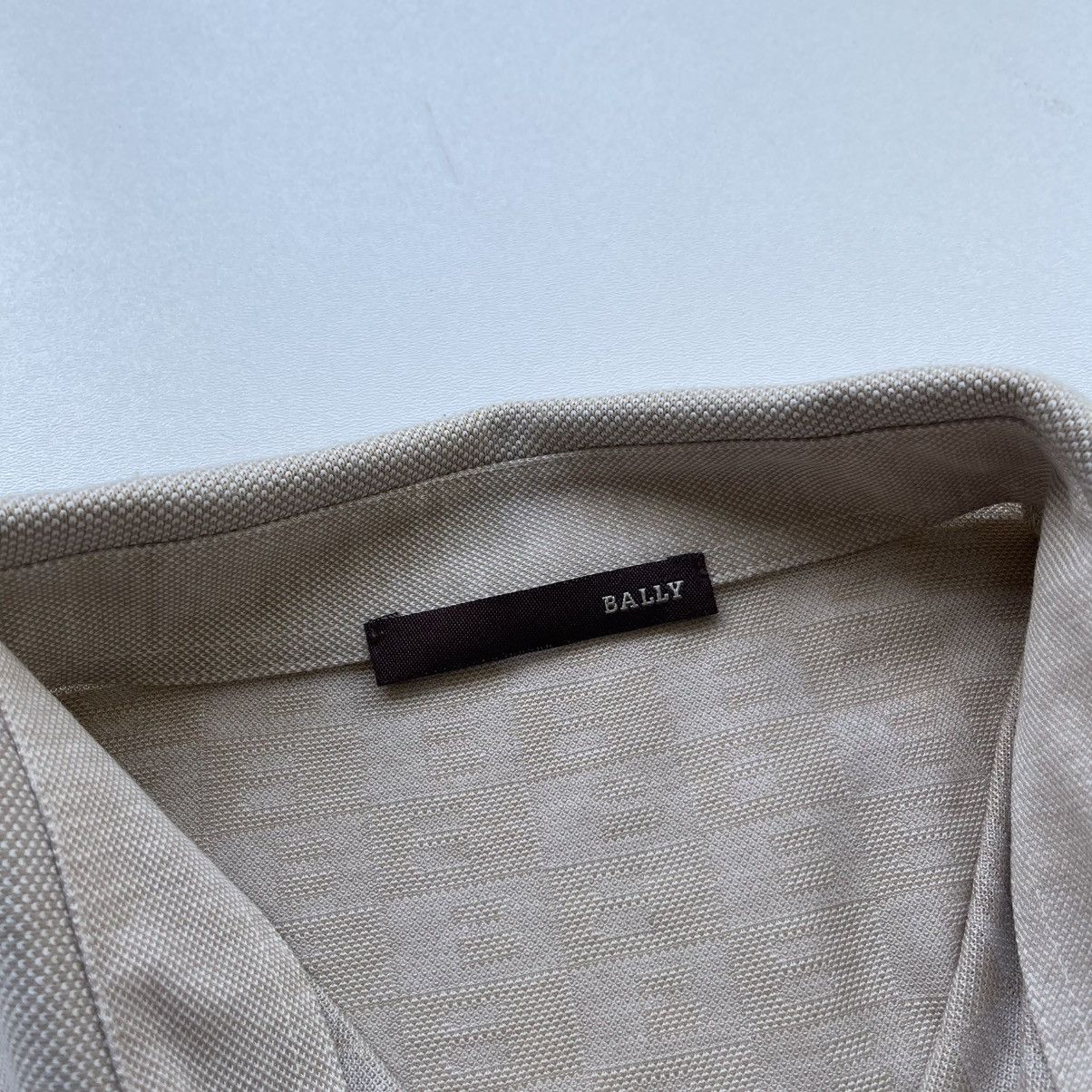 Bally × Vintage Bally Monogram Pure Cotton Polo Long Sleeve Vintage Beige Size US L / EU 52-54 / 3 - 9 Thumbnail