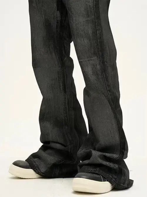 Designer × Japanese Brand × Jean paint wax faded flared jeans Size US 29 - 2 Thumbnail