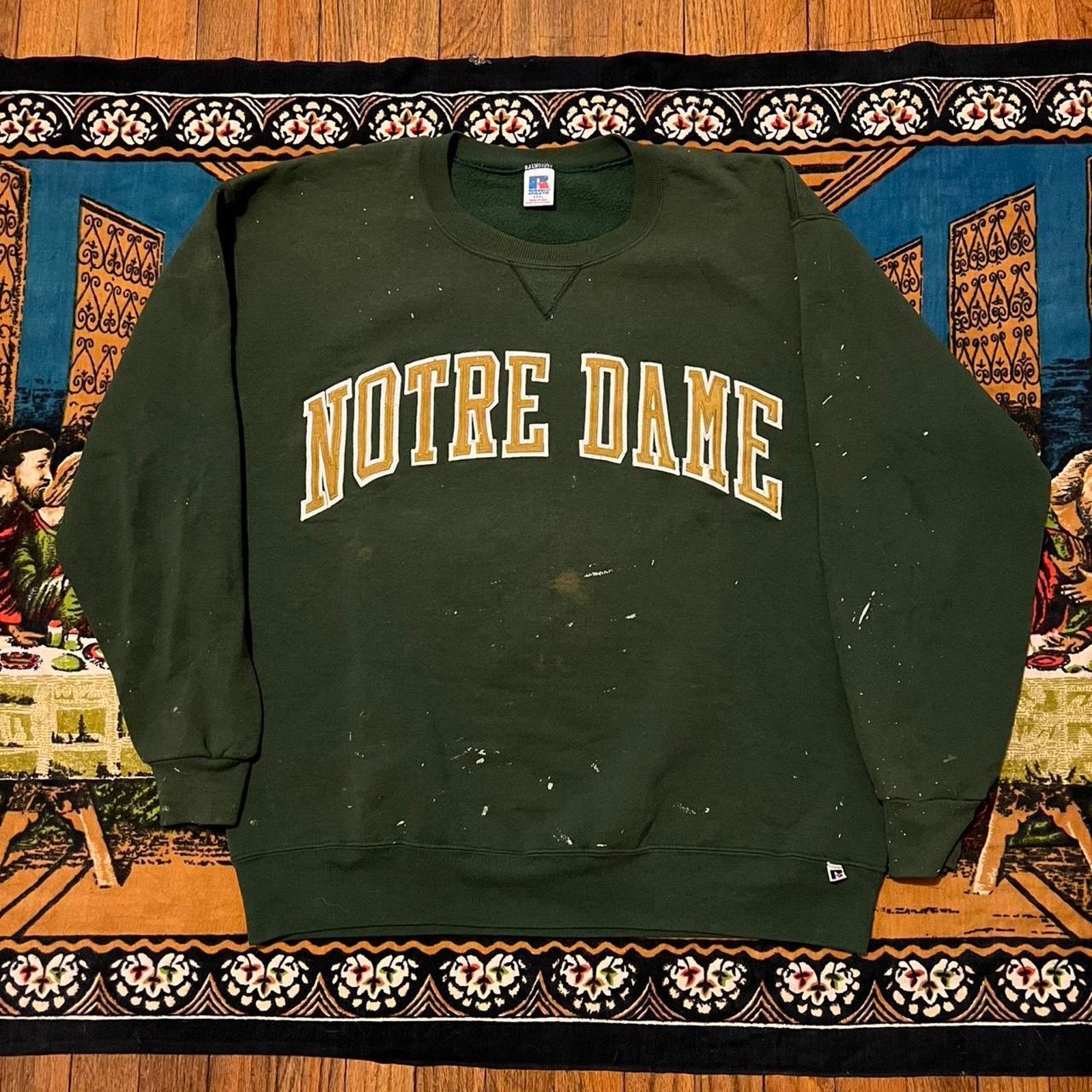 Russell Athletic vintage notre dame russell athletic crewneck sweater 90s 80s Size US XL / EU 56 / 4 - 1 Thumbnail