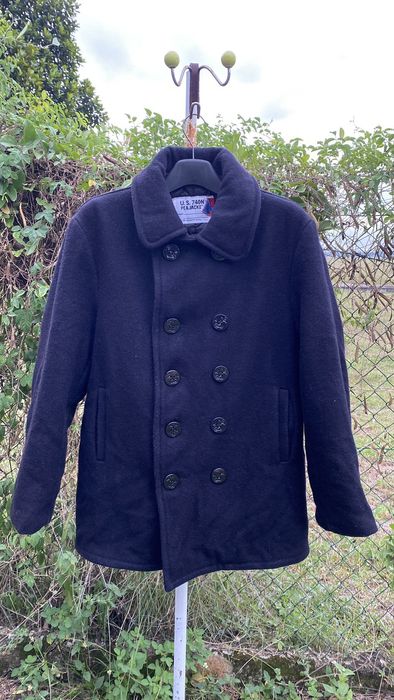 Schott Schott N.Y.C. Wool Pea Coat Jacket 740N US Navy Mens | Grailed