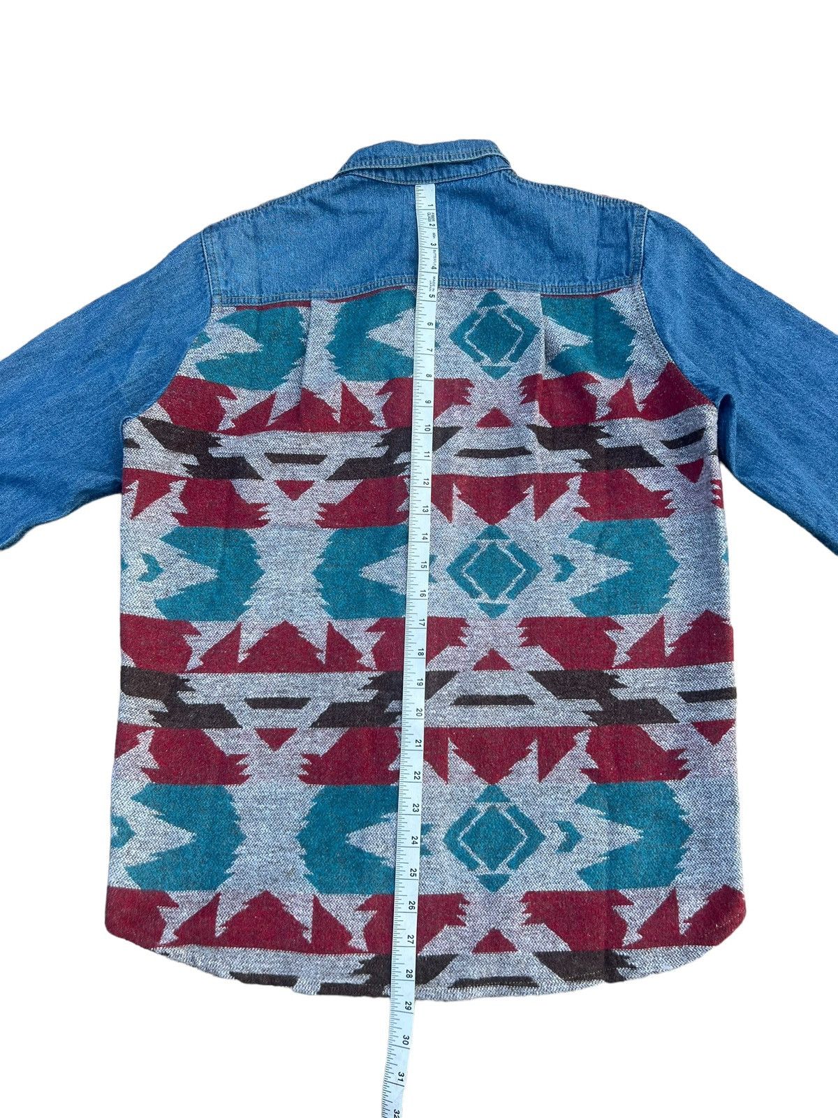 Vintage Japan Brand Titicaca Patchwork Hybrid Navajo Denim Shirt Size US M / EU 48-50 / 2 - 5 Thumbnail