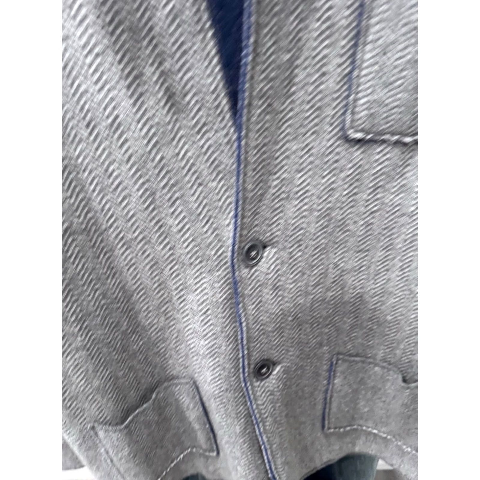 Vintage Emozioni Uomo Made Italy Unique Gray Blue Sweater Jacket Large L Mens Size US L / EU 52-54 / 3 - 6 Thumbnail