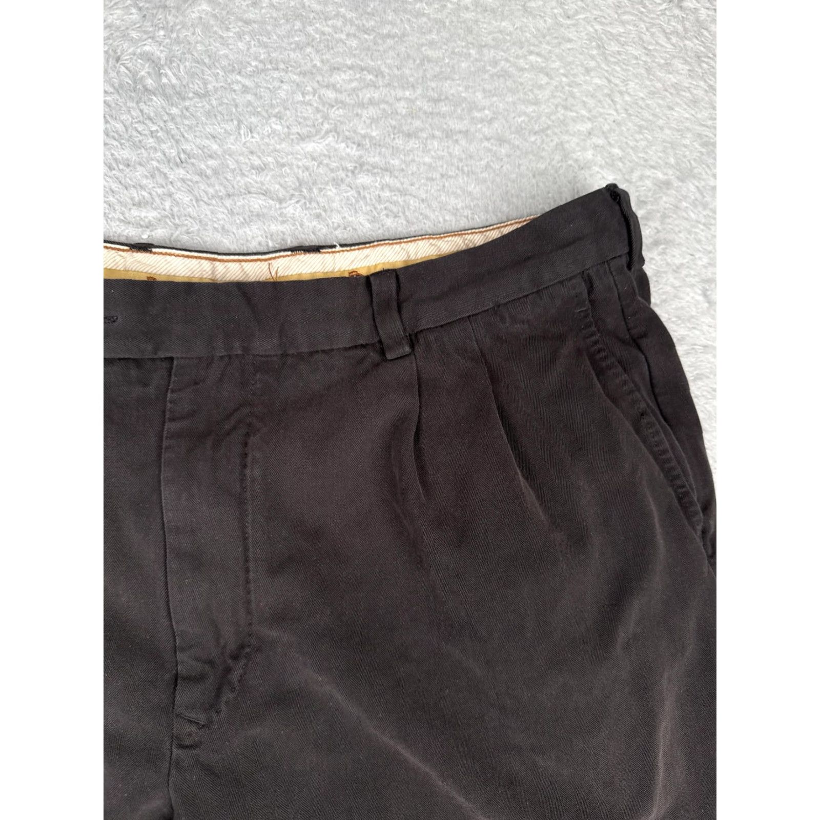 Tommy Bahama Tommy Bahama Shorts Men 40 Dark Black 100% Silk Blend Pleated Chino Dress Casual Size US 40 / EU 56 - 5 Thumbnail
