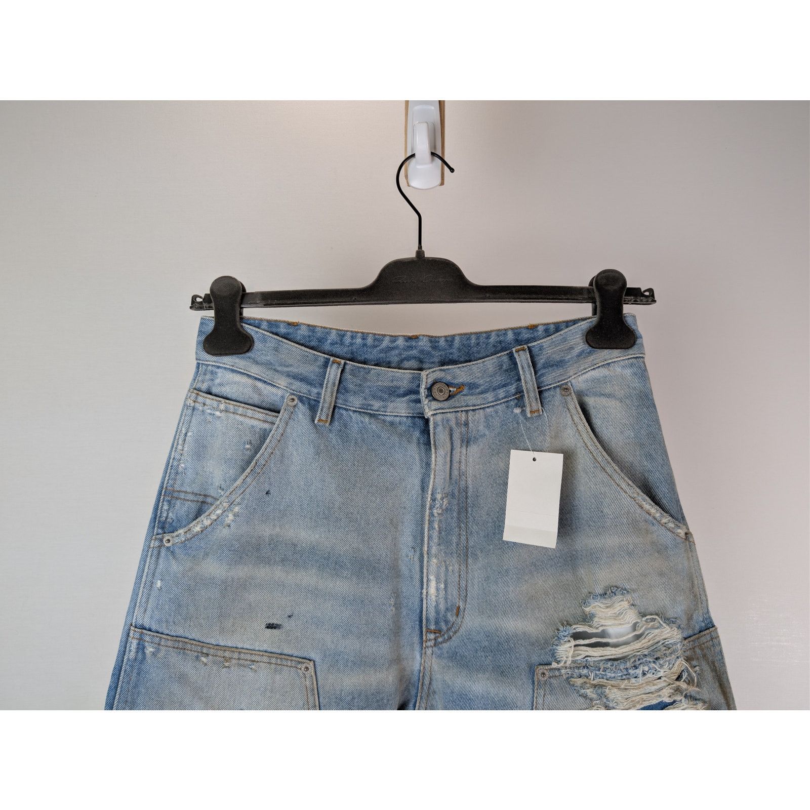 Maison Margiela o1rshd1 distressed straight-leg denim jeans blue used wash Size US 30 / EU 46 - 2 Thumbnail