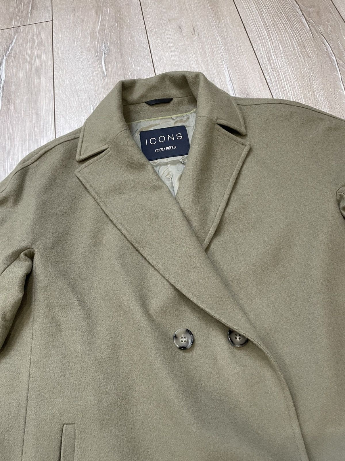 Cinzia Rocca Vintage ICONS Cinzia Rocca Virgin Wool Tan Button Coat Women Size L / US 10 / IT 46 - 9 Thumbnail