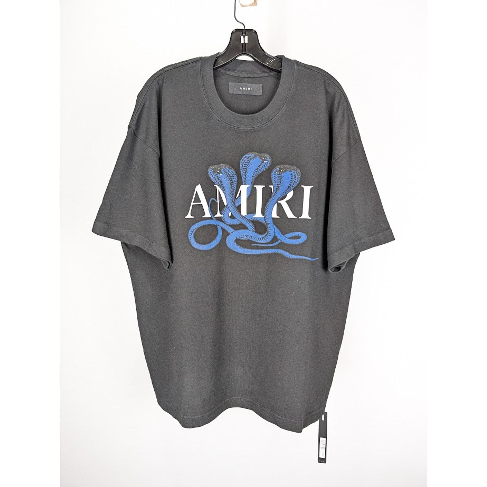 Amiri o1rshd1 Q:3 / Glitter Snake Short Sleeve T-Shirt Black/Blue Size US XL / EU 56 / 4 - 1 Thumbnail