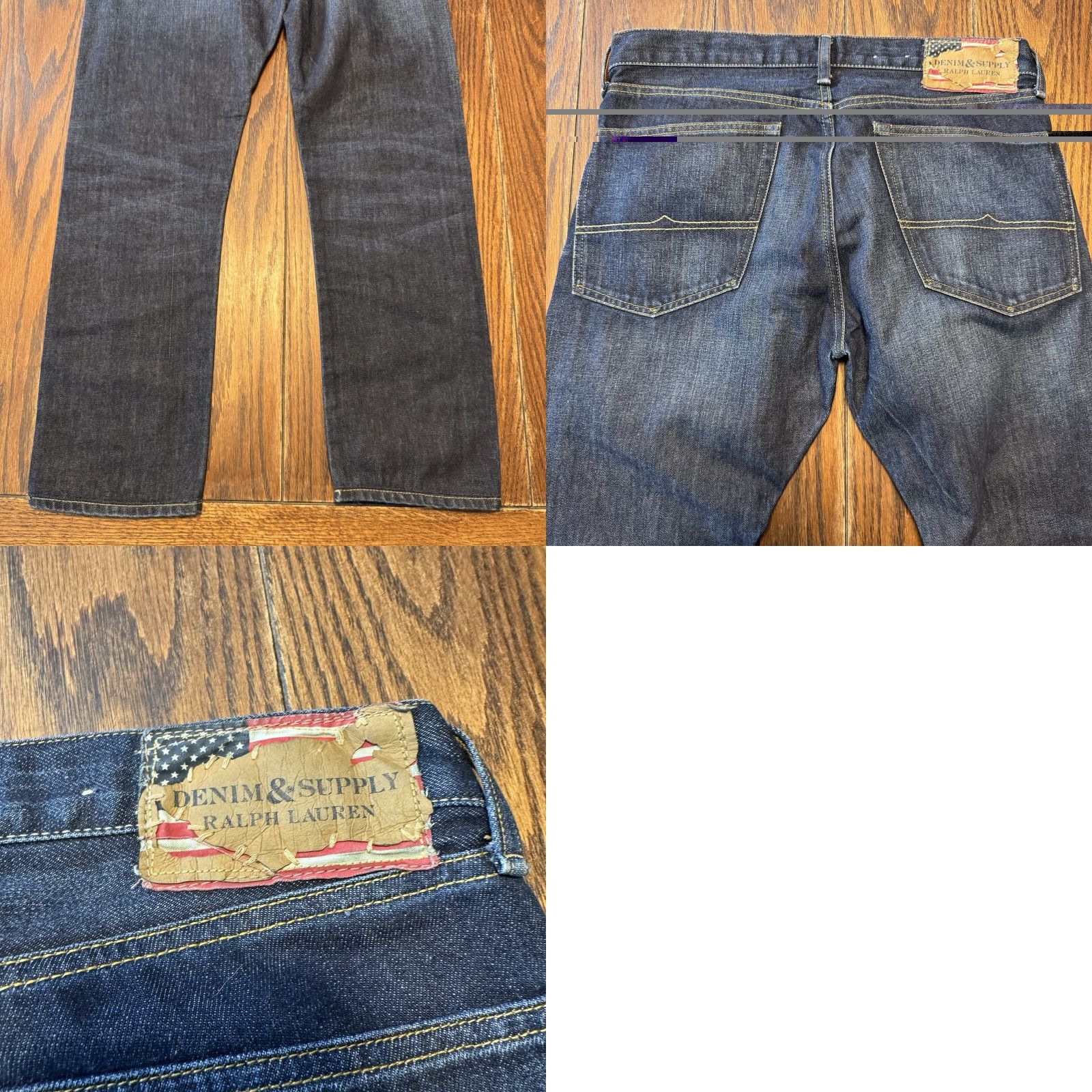 Ralph Lauren Ralph Lauren Denim & Supply Jeans Slim 34x34 Mens Dark Wash Blue Flag USA Size US 35 - 8 Thumbnail
