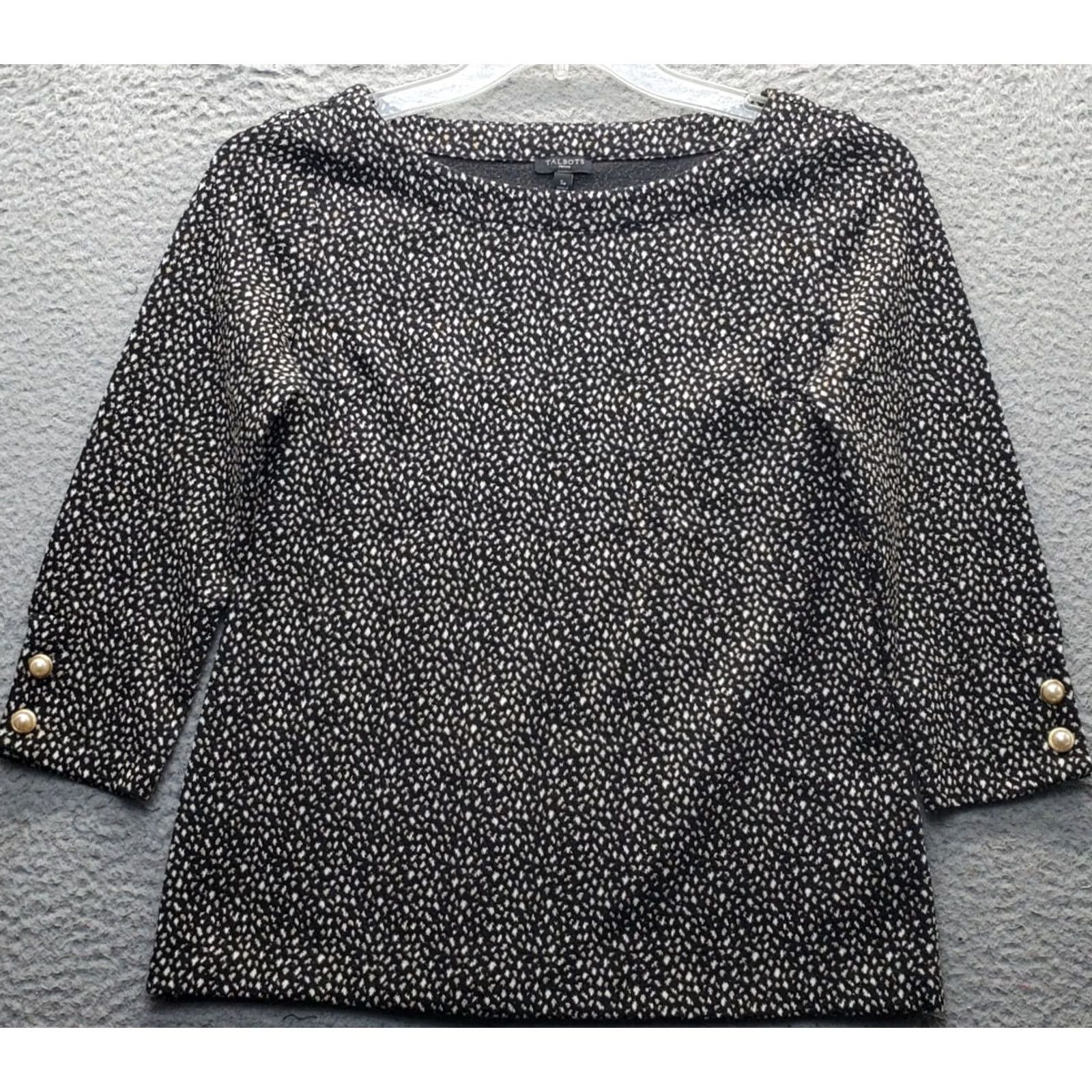 Talbots Talbots Blouse Womens Petite Small Multicolor Polka Dot Cotton Sailor Cuff Button Size S / US 4 / IT 40 - 2 Thumbnail
