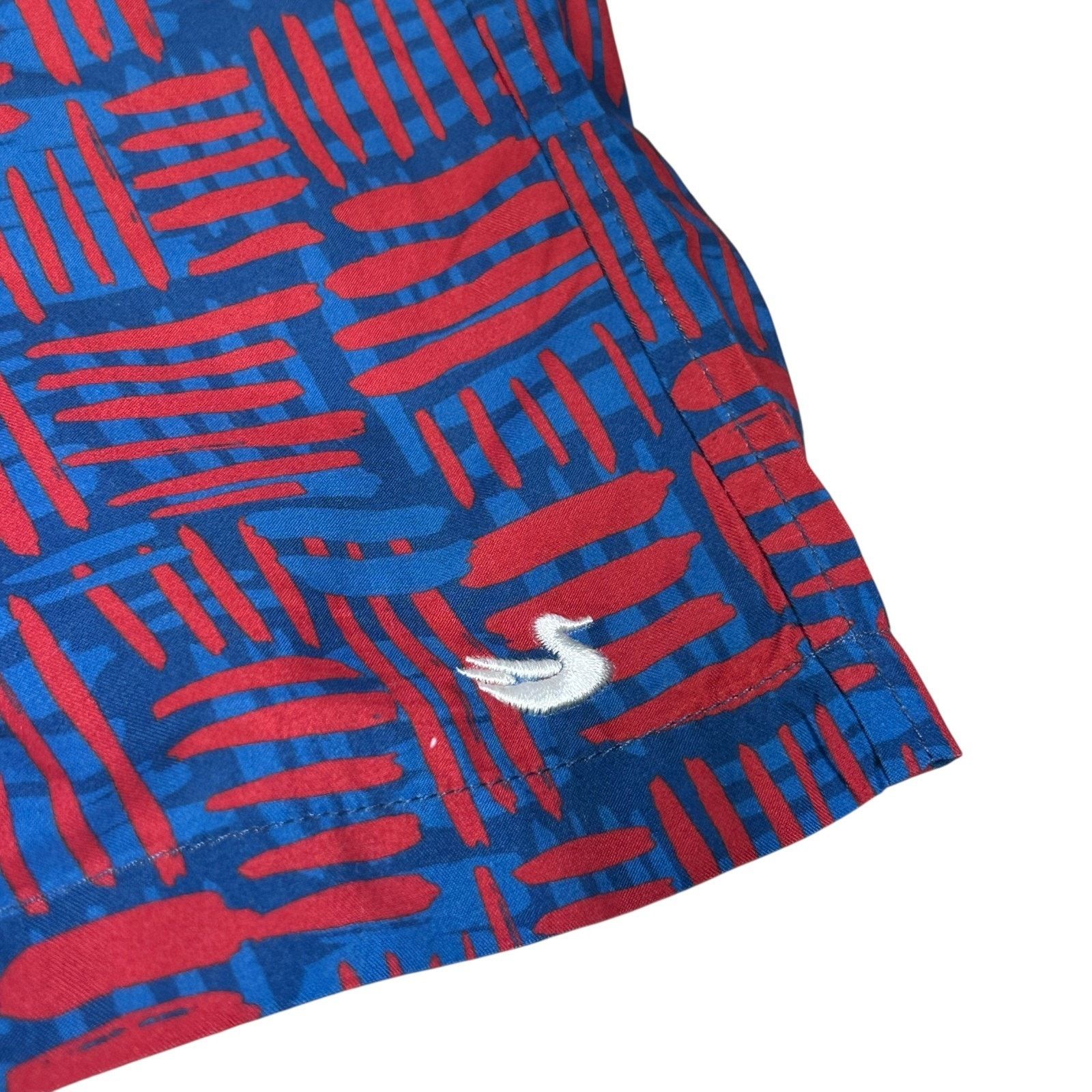 Southern Marsh Southern Marsh Swim Trunks Shorts Mens 3X Red Blue Geometric Size US 44 / EU 60 - 3 Thumbnail