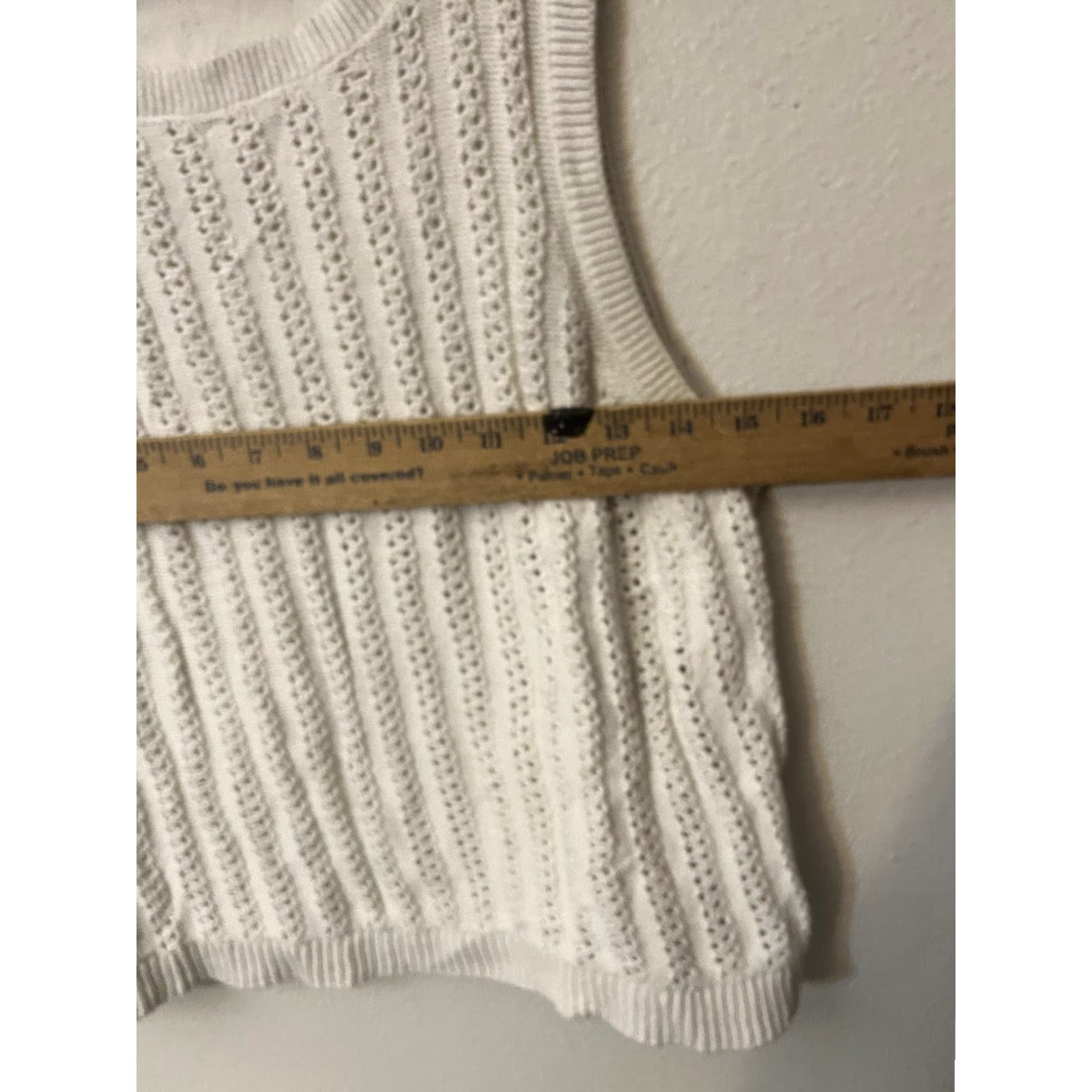 Banana Republic Banana Republic Sweater Sleeveless Open Knit Crew Neck Large White Womens Size L / US 10 / IT 46 - 4 Thumbnail