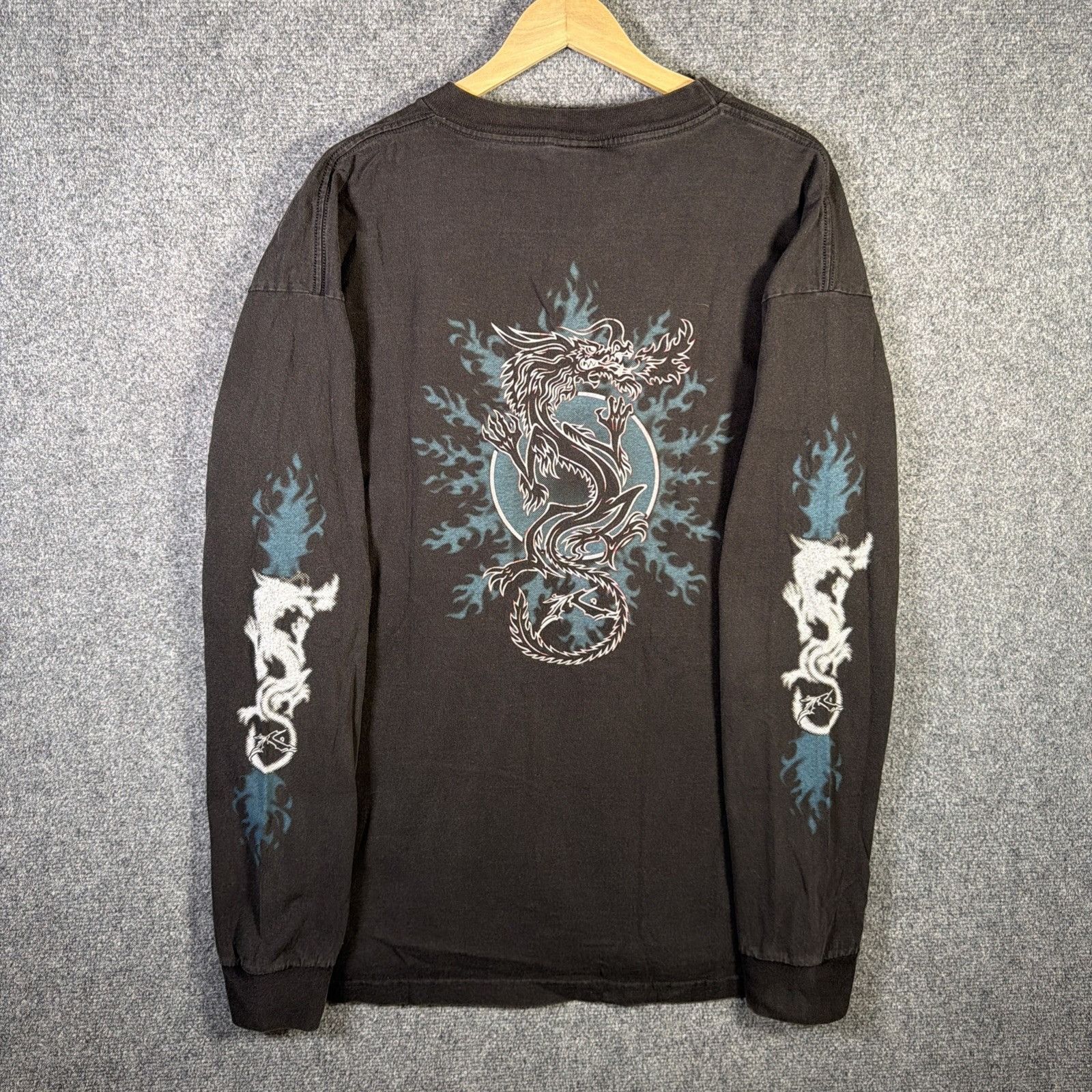 Rusty Vintage Rusty Shirt Mens XL Black 90s Long Sleeve Dragons Size US XL / EU 56 / 4 - 1 Thumbnail