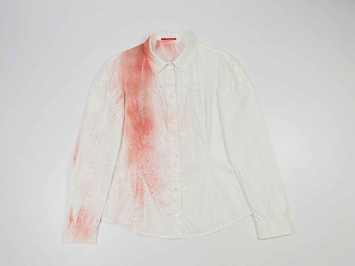 Prada 2007 Prada Custom Blood Stain Mexican Skull AvantGarde Shirt Size M / US 6-8 / IT 42-44 - 23 Thumbnail