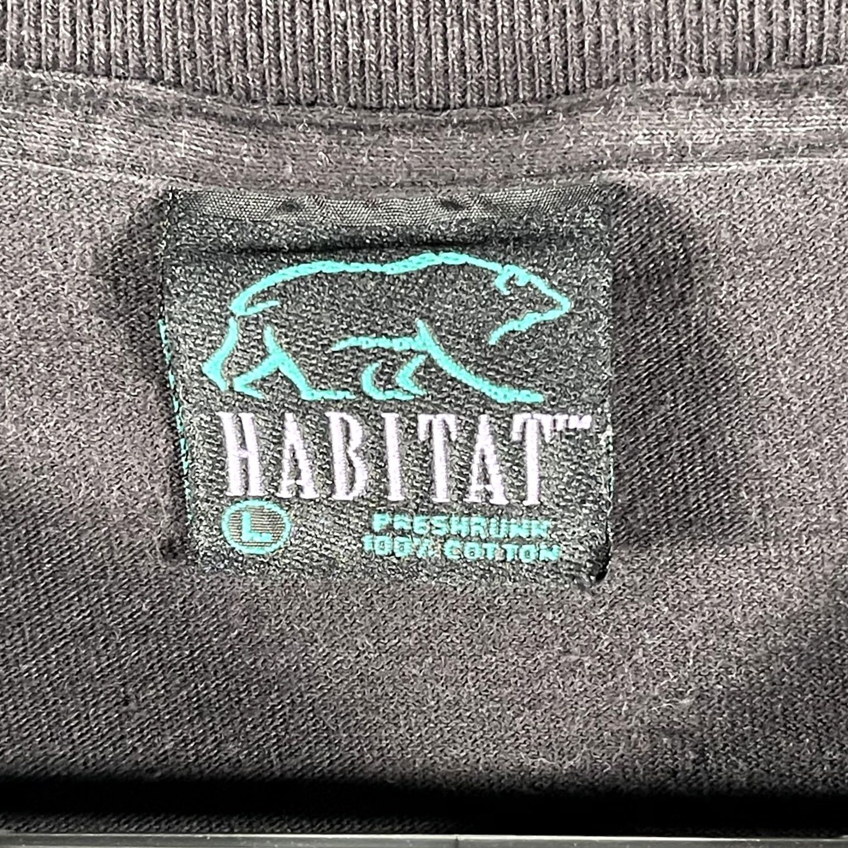 Habitat VINTAGE Habitat Shirt Mens Large Black Wolf Moon Graphic Tee Made USA 1990 Size US L / EU 52-54 / 3 - 7 Thumbnail
