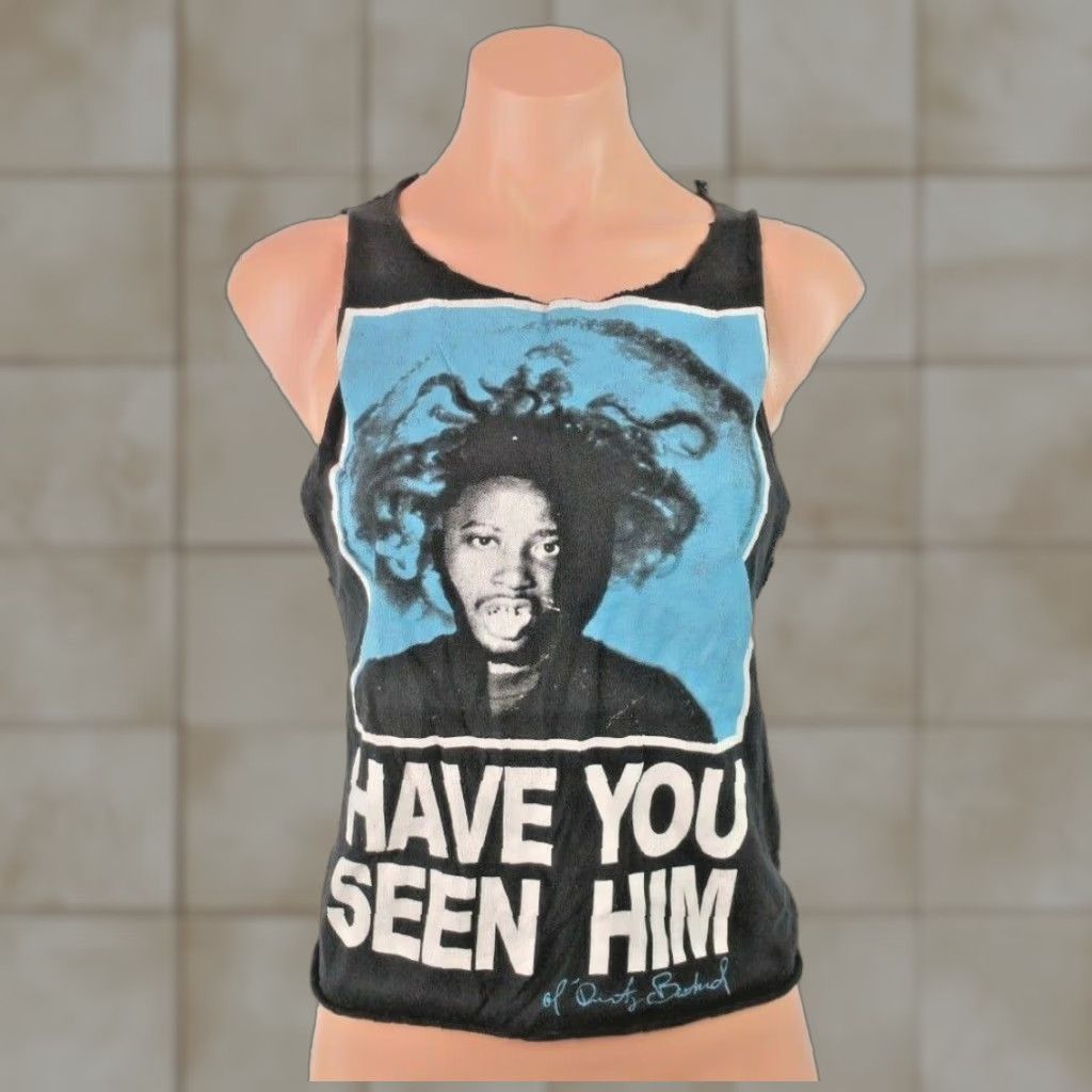 VINTAGE Gildan Black Hip Hop Graphic Tee Women's Cut-up Shirt Ol