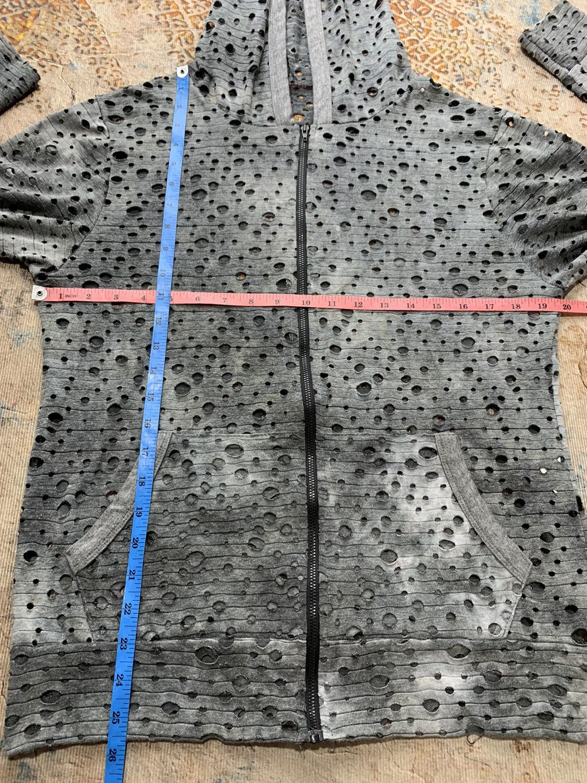 If Six Was Nine Distressed zip Hoodie Layered ' Issey Miyake Style Size US M / EU 48-50 / 2 - 7 Thumbnail