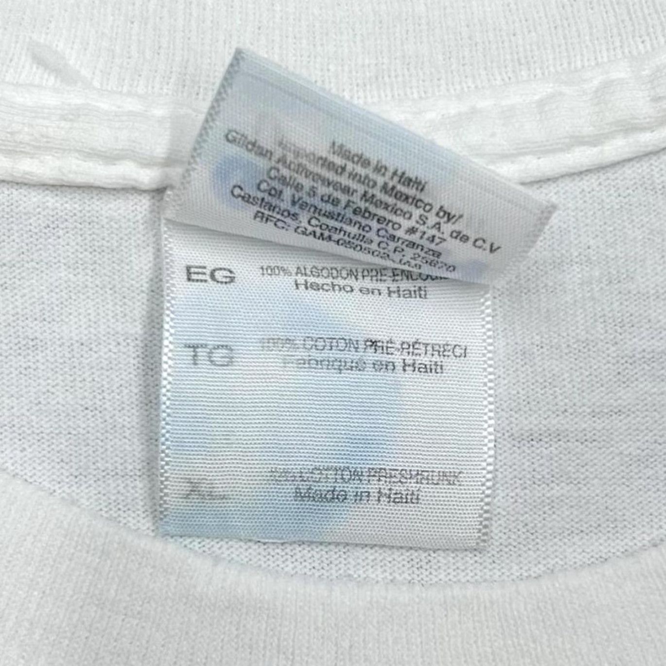 Gildan Gildan T-Shirt Ocean Eddies “Orange Beach” Souvenir Spellout Graphic White XL Mens Shirts Short Sleeve Cotton White Graphic Print 90s? Size US XL / EU 56 / 4 - 3 Thumbnail