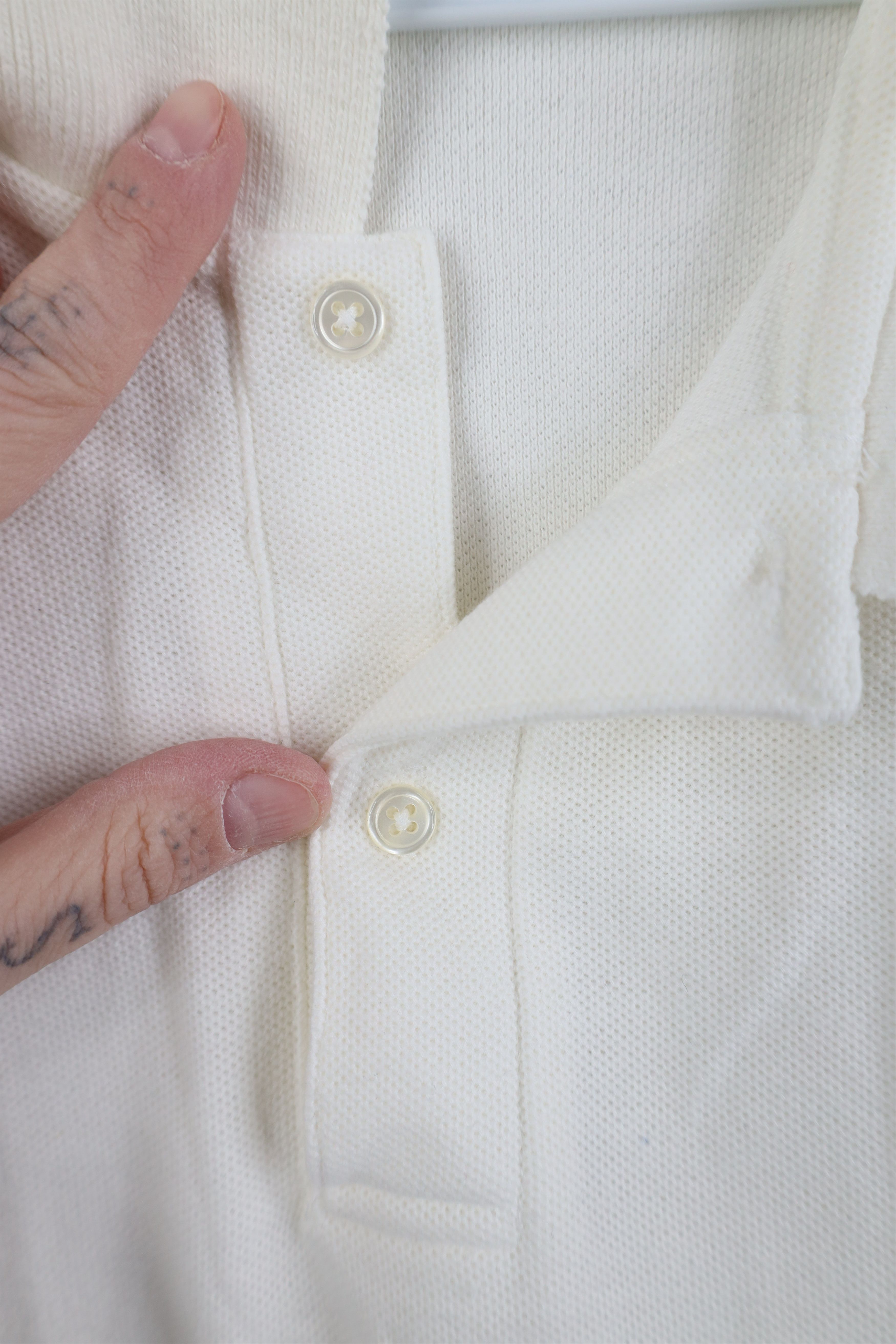 L.L. Bean Vintage 90s LL Bean Knit Collared Golf Polo White USA Size US XL / EU 56 / 4 - 4 Thumbnail