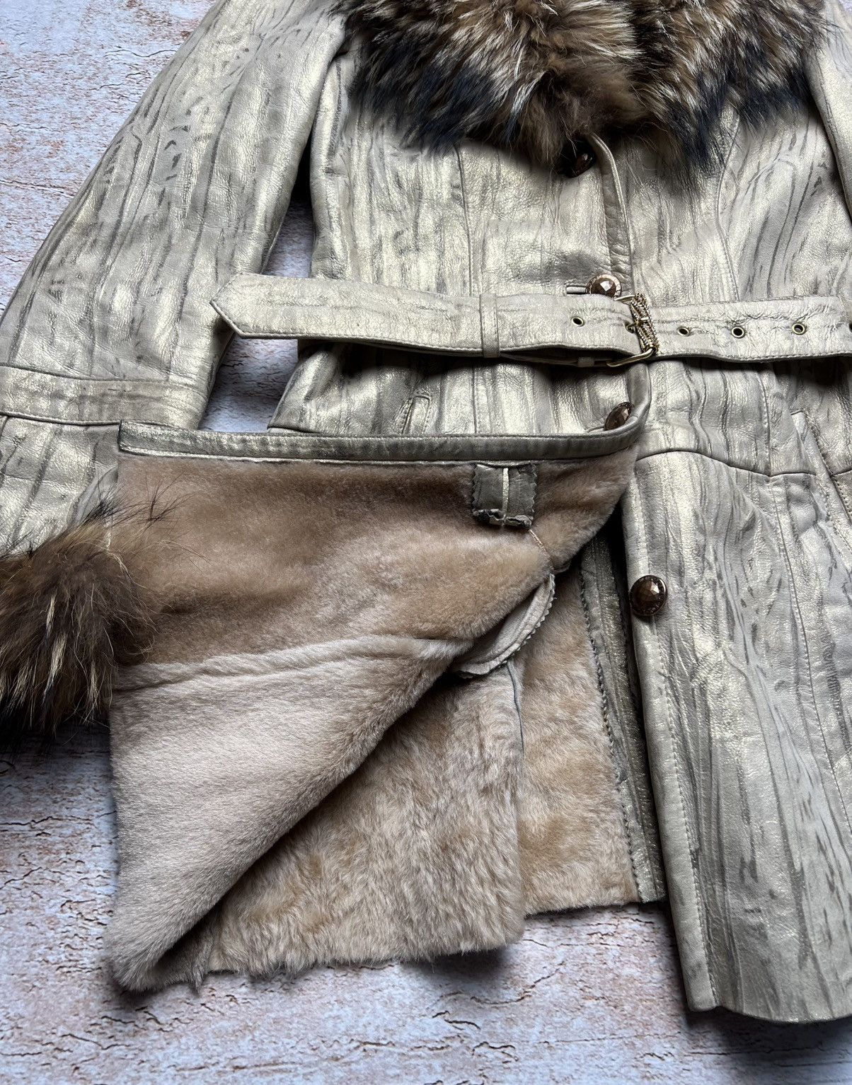 Vintage Vintage avant garde coat with fur details Size S / US 4 / IT 40 - 6 Thumbnail