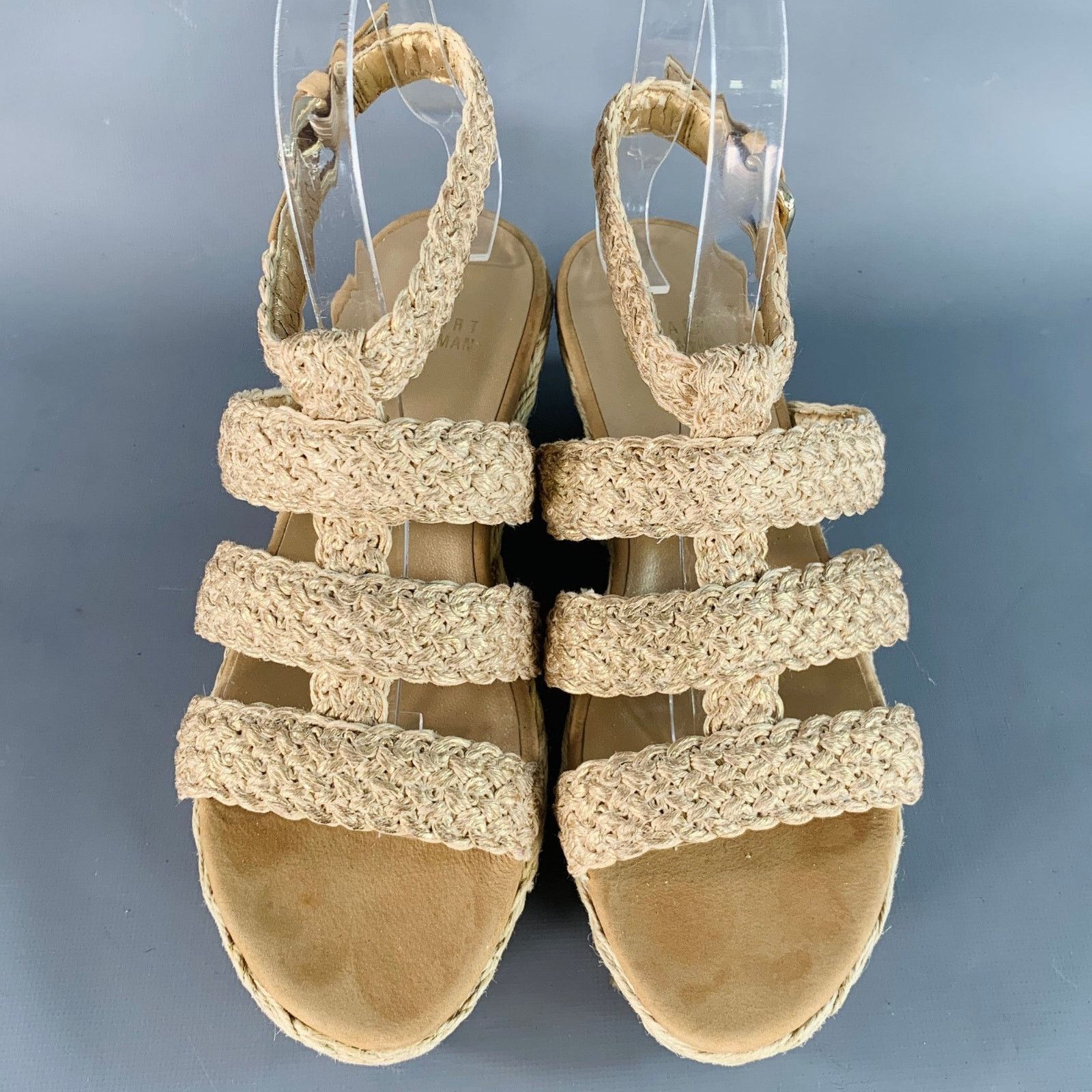 Stuart Weitzman STUART WEITZMAN 7 Beige Natural Metallic Espadrille Sandals Size US 7 / IT 37 - 4 Thumbnail