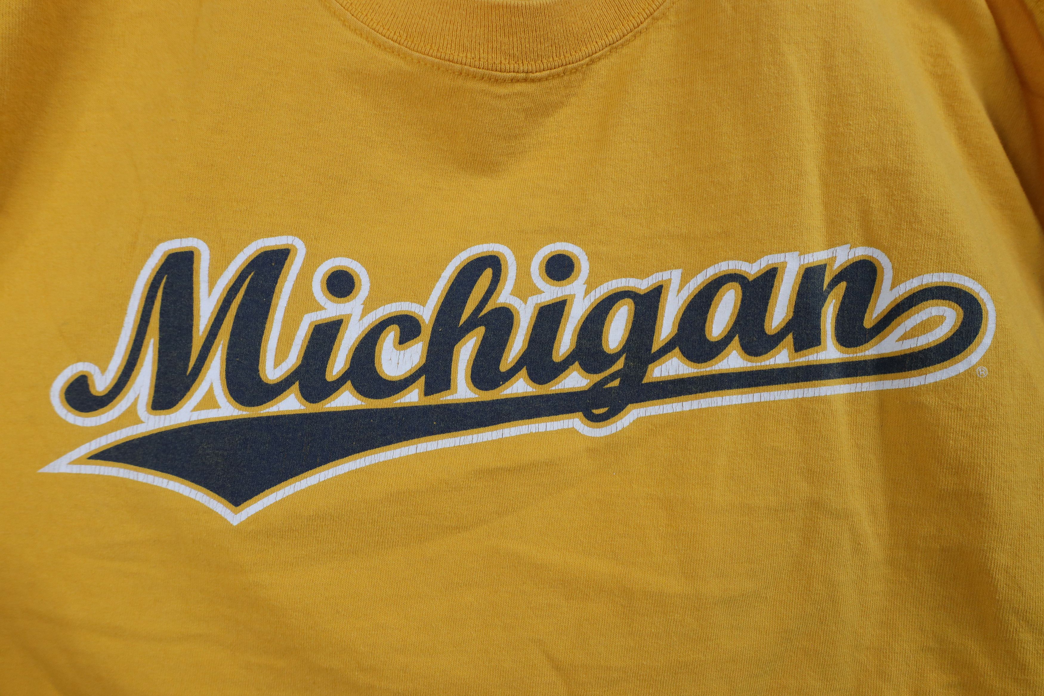 Vintage Vintage 90s University of Michigan Long Sleeve T-Shirt Size US XL / EU 56 / 4 - 4 Thumbnail