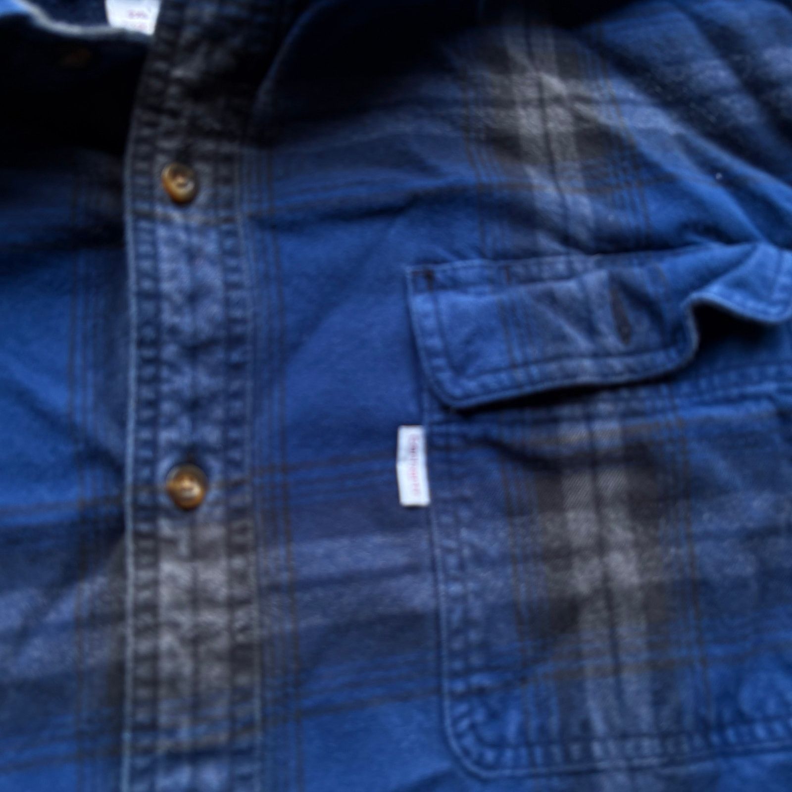 Carhartt Beautiful Vintage Y2K Carhartt Blue Thick Flannel Shirt Size US XXL / EU 58 / 5 - 2 Thumbnail