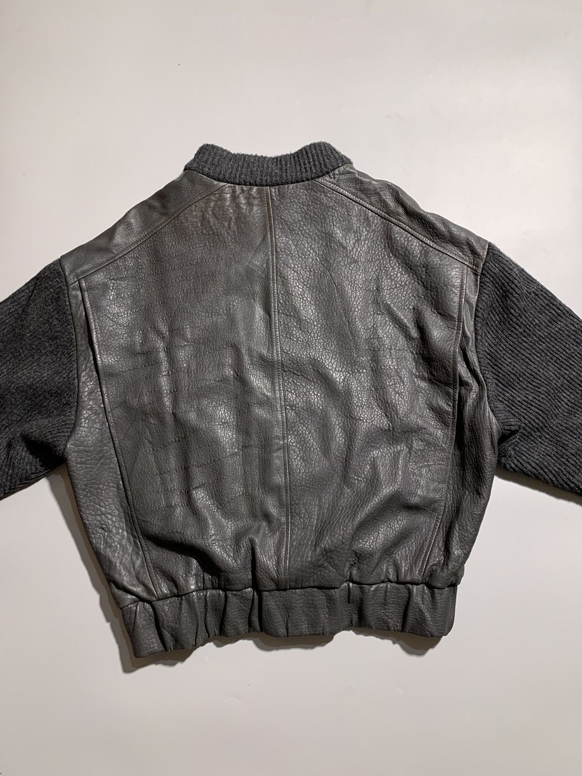 Yves Saint Laurent VINTAGE 80s YSL WOOL LEATHER BLEND JACKET Size US S / EU 44-46 / 1 - 13 Thumbnail