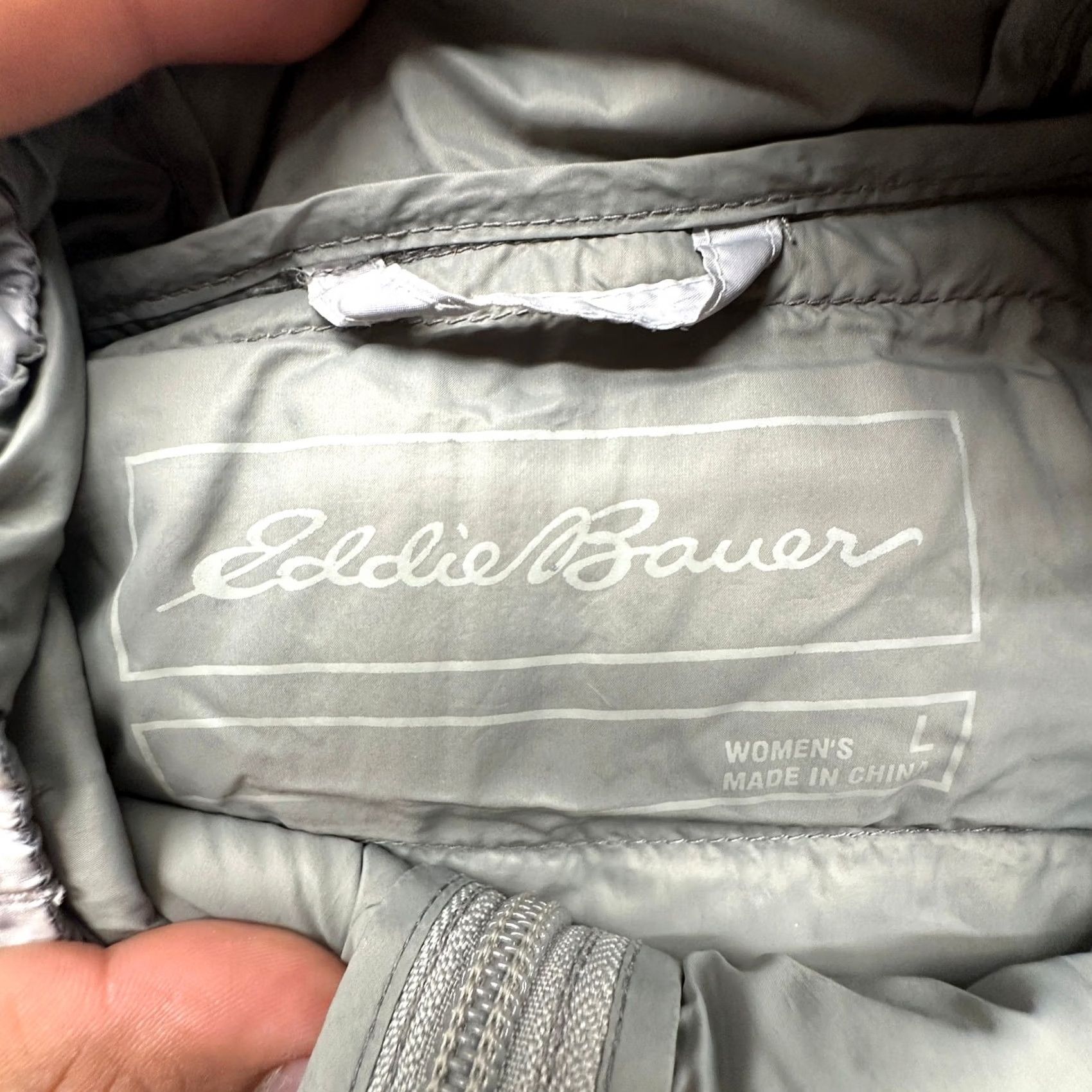 Eddie Bauer Eddie Bauer EB650 CirrusLite Down Hooded Puffer Jacket Womens Large Gray Cloud Size L / US 10 / IT 46 - 3 Thumbnail