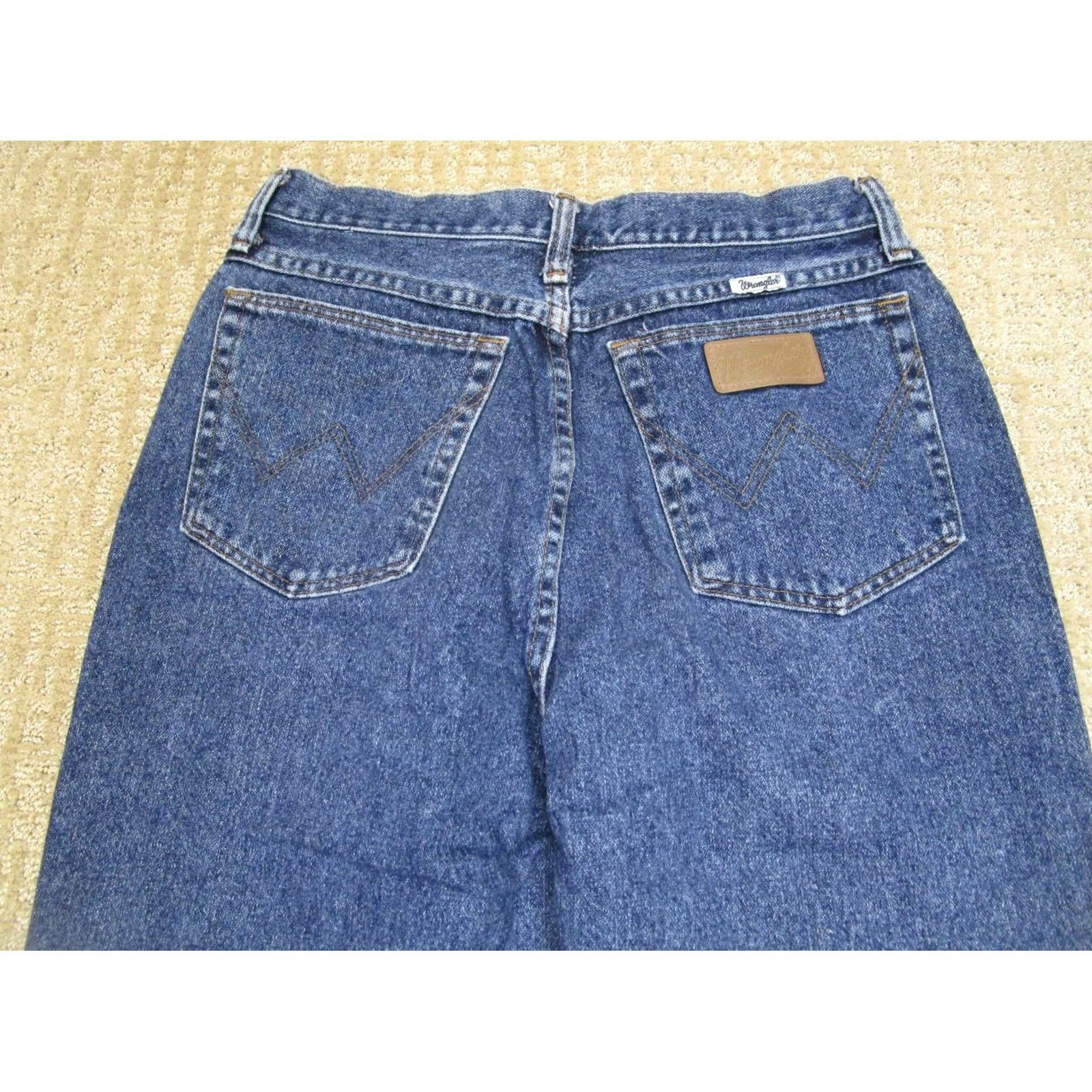 Wrangler VINTAGE Wrangler Jeans Women 14 Blue Tapered High Rise Dark Wash USA 90s Jeans Womens 14 Blue Dark Wash 90s Wrangler Logo 5-Pocket Denim USA Size 36" / US 14 / IT 50 - 5 Thumbnail