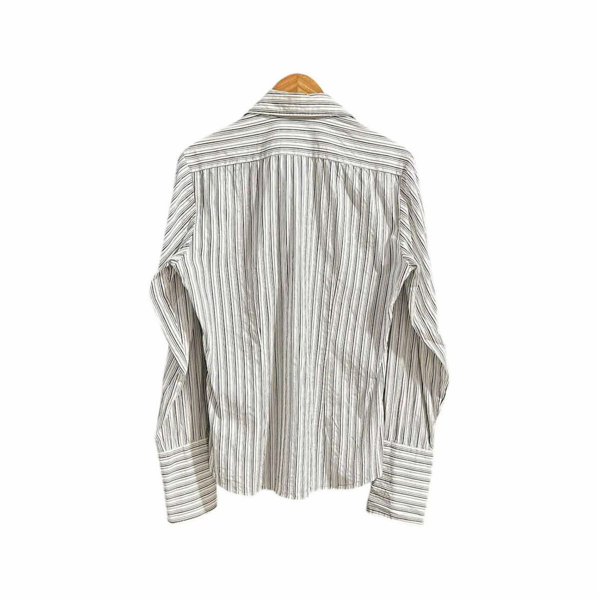 If Six Was Nine × Japanese Brand × Tornado Mart 🔥Y2K Archived Tornado Mart Striped Shirt Hidden Button Size US L / EU 52-54 / 3 - 8 Thumbnail