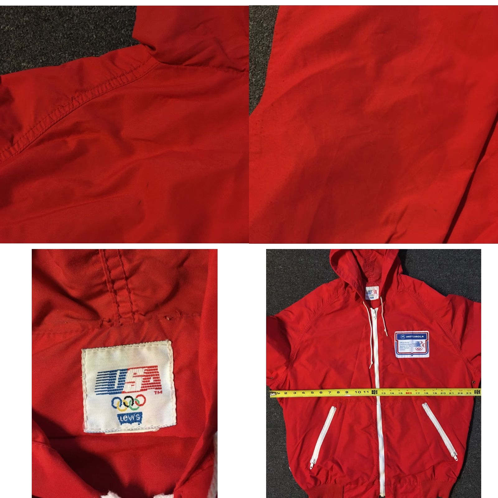 Levi's Vtg 1984 Levi’s Los Angeles Olympic Motorola Official Sponsor Promo Jacket M L USA Track TV Sport 80s Size US L / EU 52-54 / 3 - 8 Thumbnail