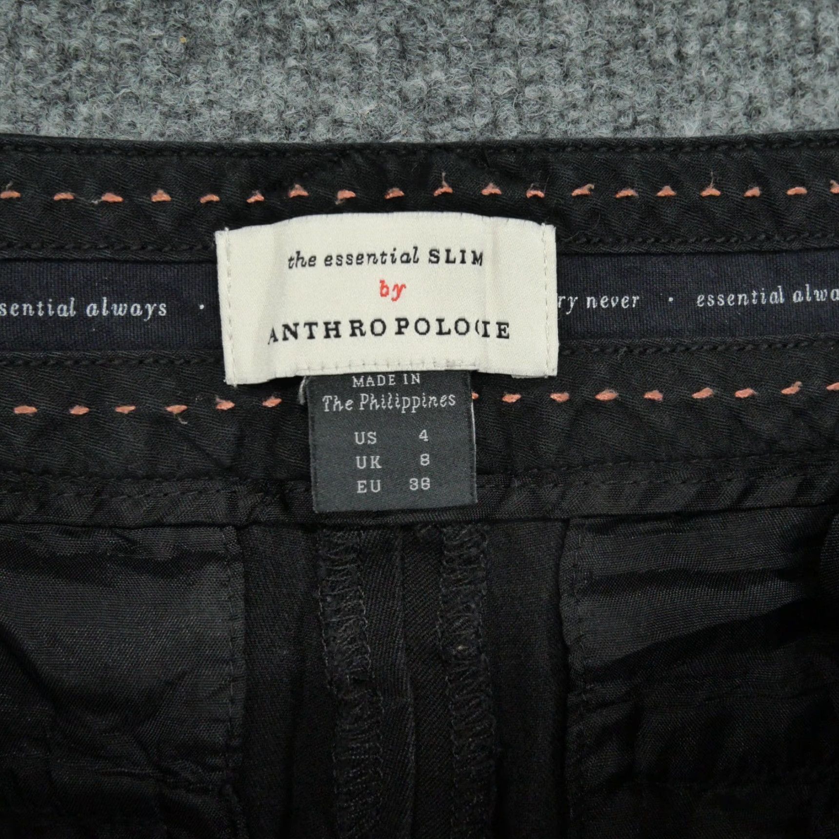 Anthropologie Anthropologie Pants Womens 4 Black Essential Slim Cropped Chino 29x24 Size 29" - 3 Thumbnail