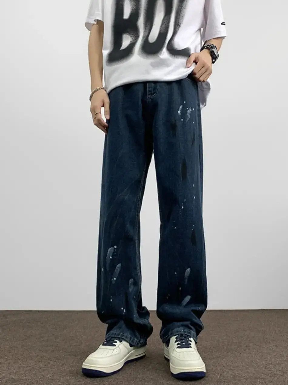 Japanese Brand Retro straight washed splashed ink jeans Size US 30 / EU 46 - 5 Thumbnail