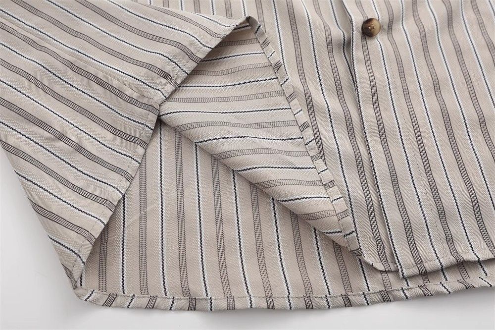 Japanese Brand × Vintage Japanese retro men's handsome long-sleeved striped shirt Size US M / EU 48-50 / 2 - 3 Thumbnail