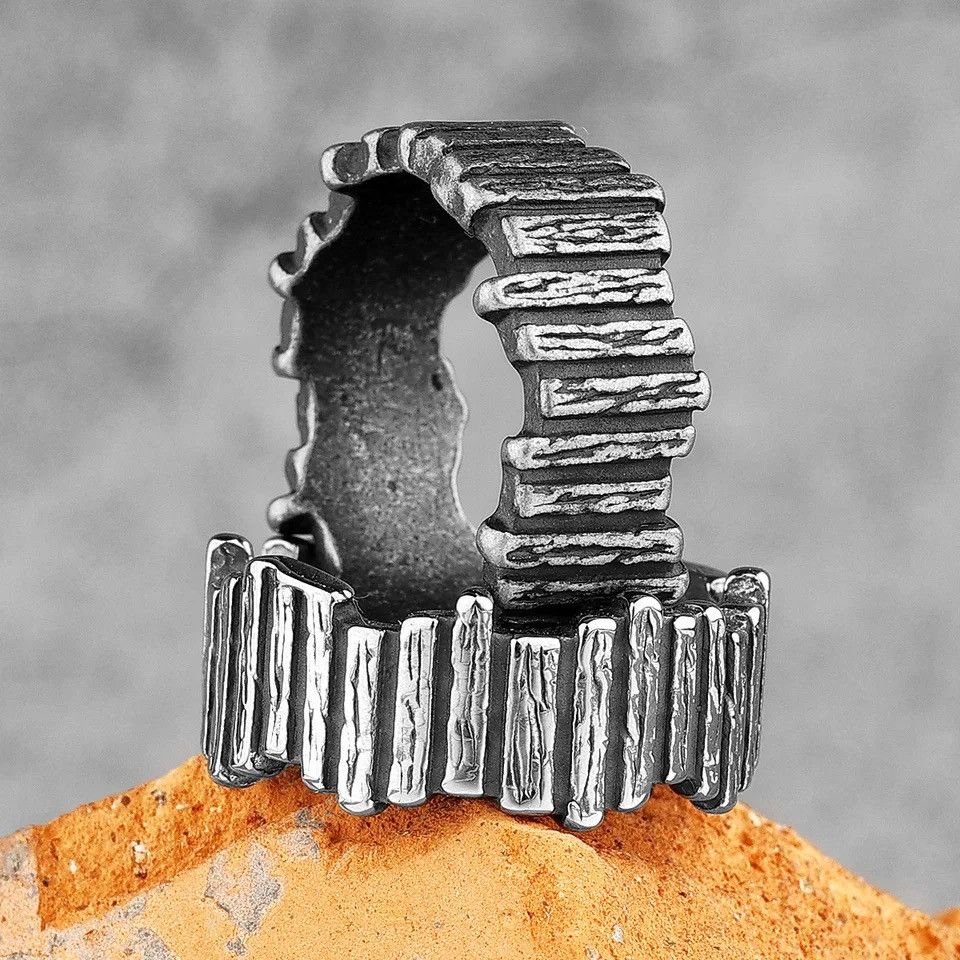 Jewelry × Vintage Vintage Gothic Aesthetic Retro Stainless Steel Rings Size ONE SIZE - 2 Thumbnail