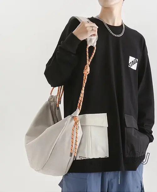 image of Fashion Sling Bag Shoulder Bag in Beige, Men's