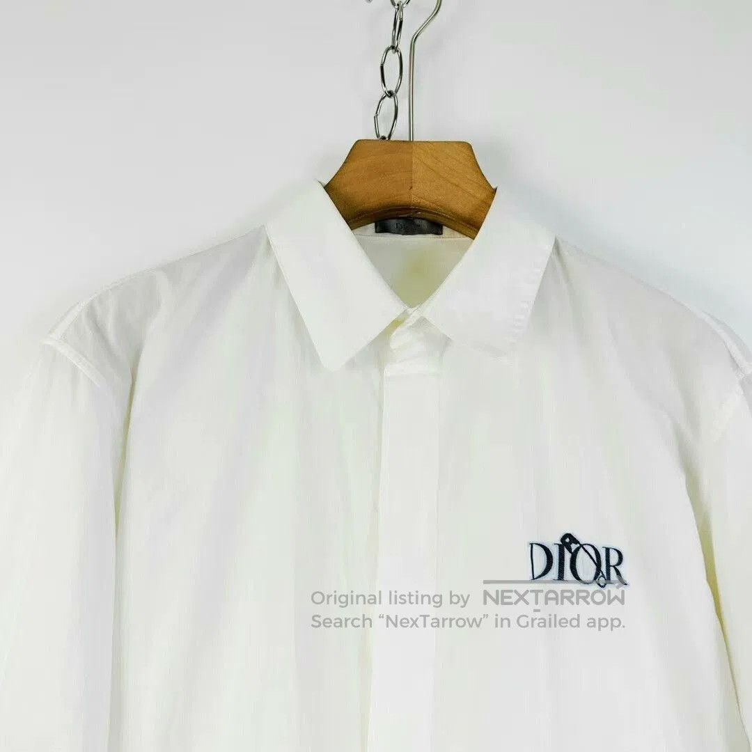 Dior white long sleeve shirt with logo pin. Size US L / EU 52-54 / 3 - 3 Thumbnail