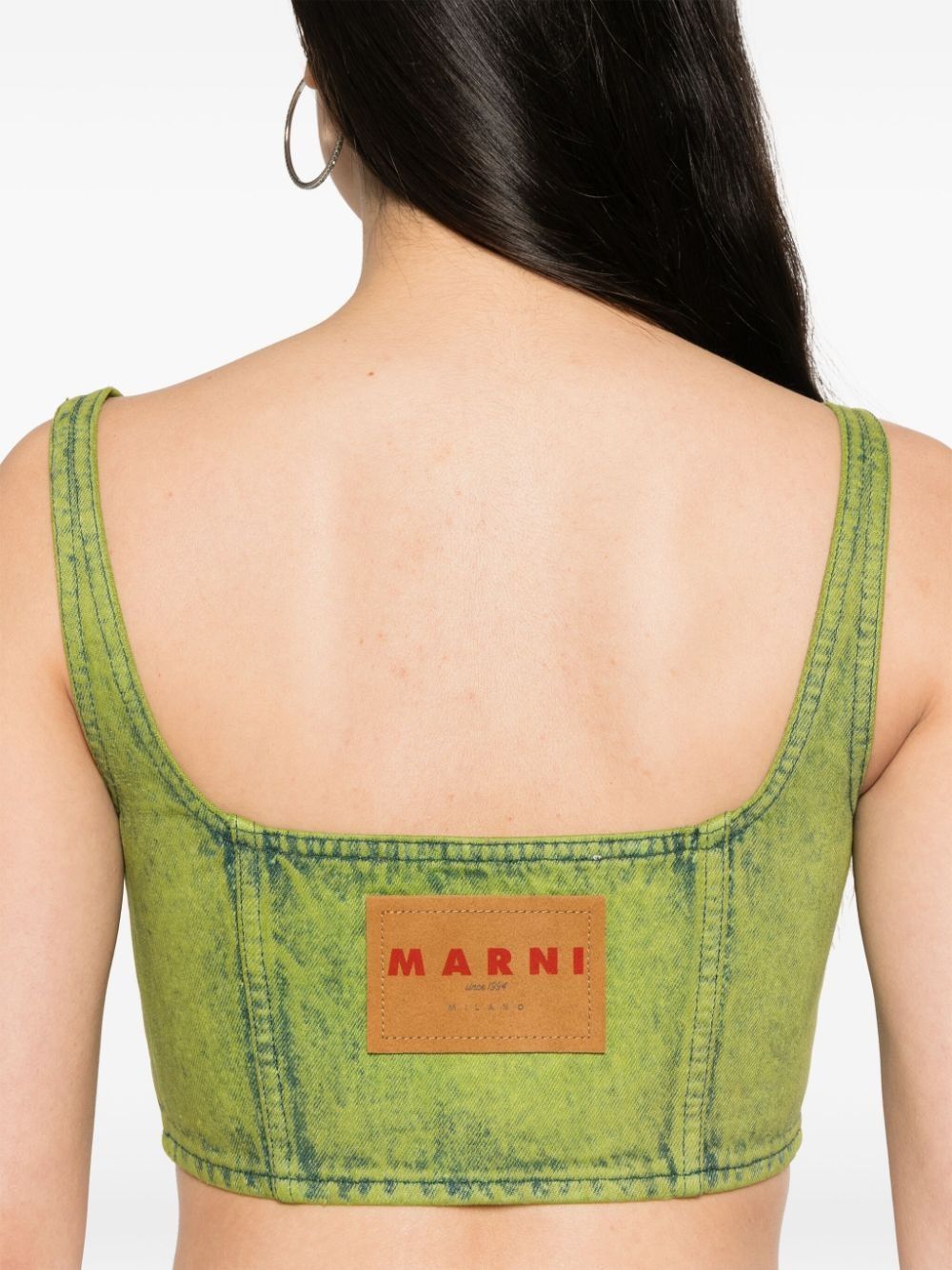 Marni o1f1d3z0725 Bleached Cropped Top in Green Size M / US 6-8 / IT 42-44 - 5 Thumbnail