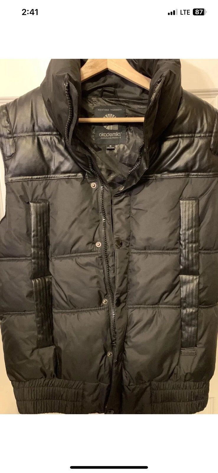 Akademiks Akademiks Mens M Sleeveless Nylon Puffer Vest Jacket Black Size US M / EU 48-50 / 2 - 3 Thumbnail